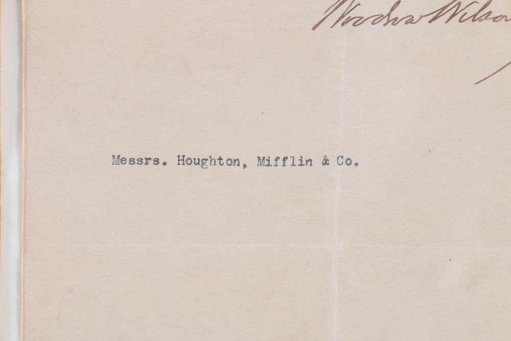 1908 Woodrow Wilson Signed Letter