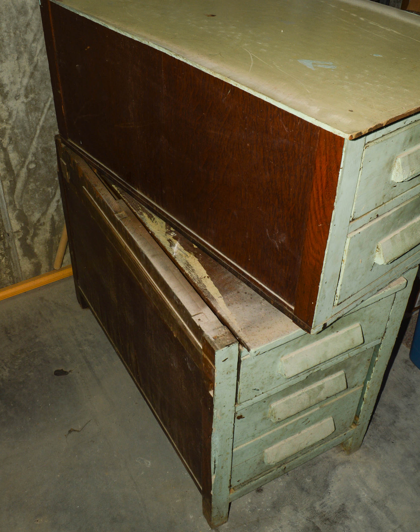 Two Repurposed Vintage Desk Cabinets