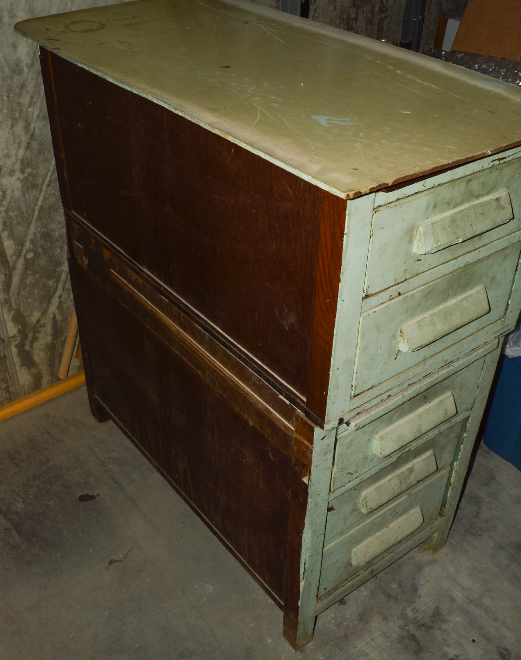 Two Repurposed Vintage Desk Cabinets