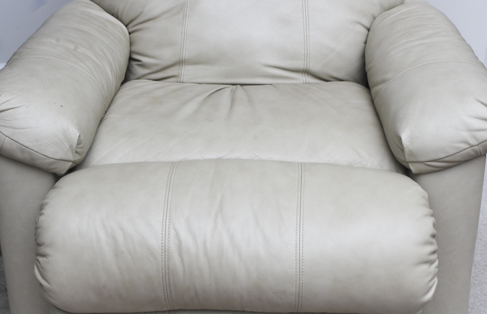 Off White Leather Recliner