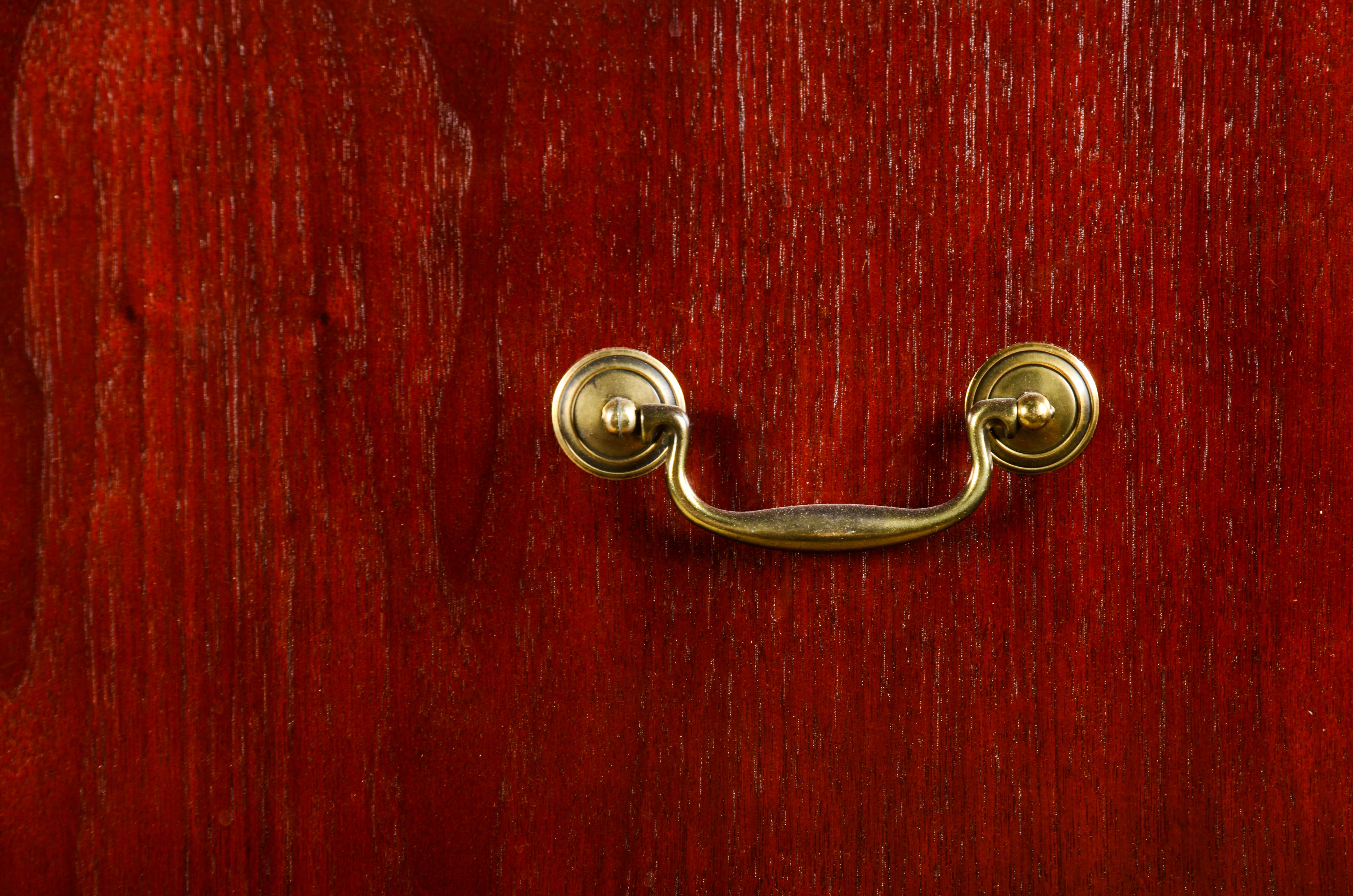 Tall Cherry Tone Wood Filing Cabinet