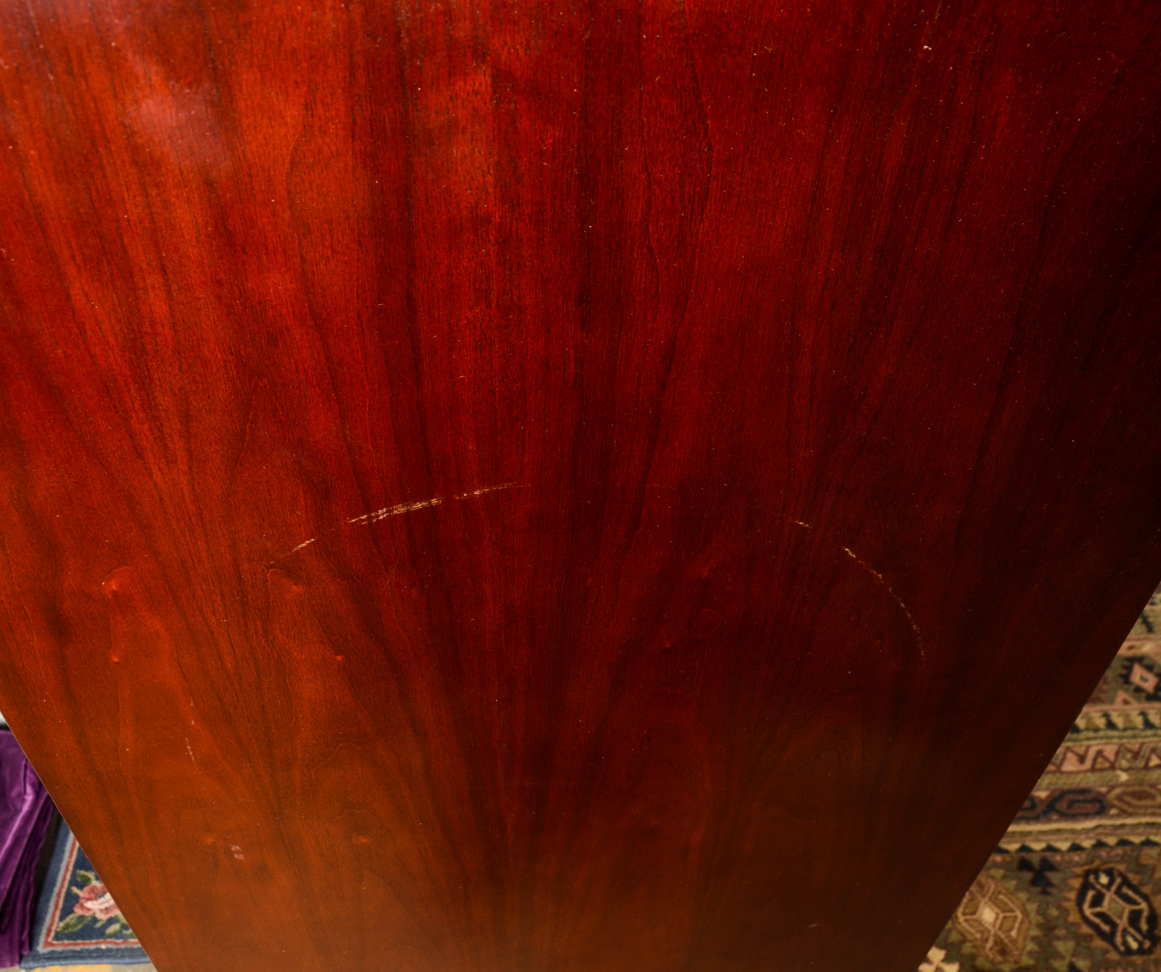 Tall Cherry Tone Wood Filing Cabinet