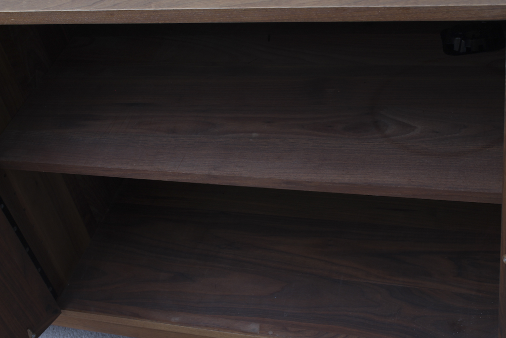 Mid-Century Rattan and Walnut Credenza