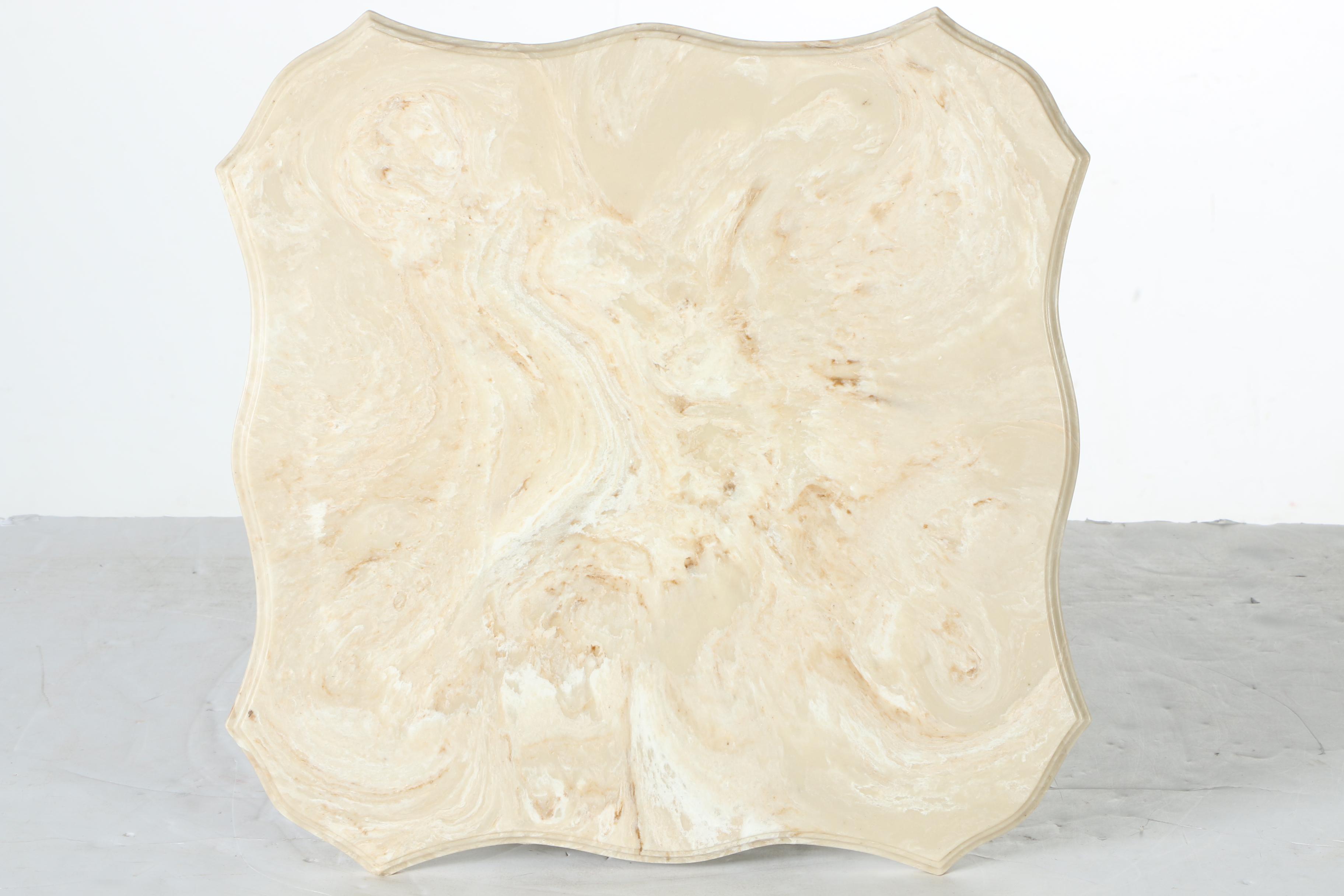 Marble Top Pedestal Side Table