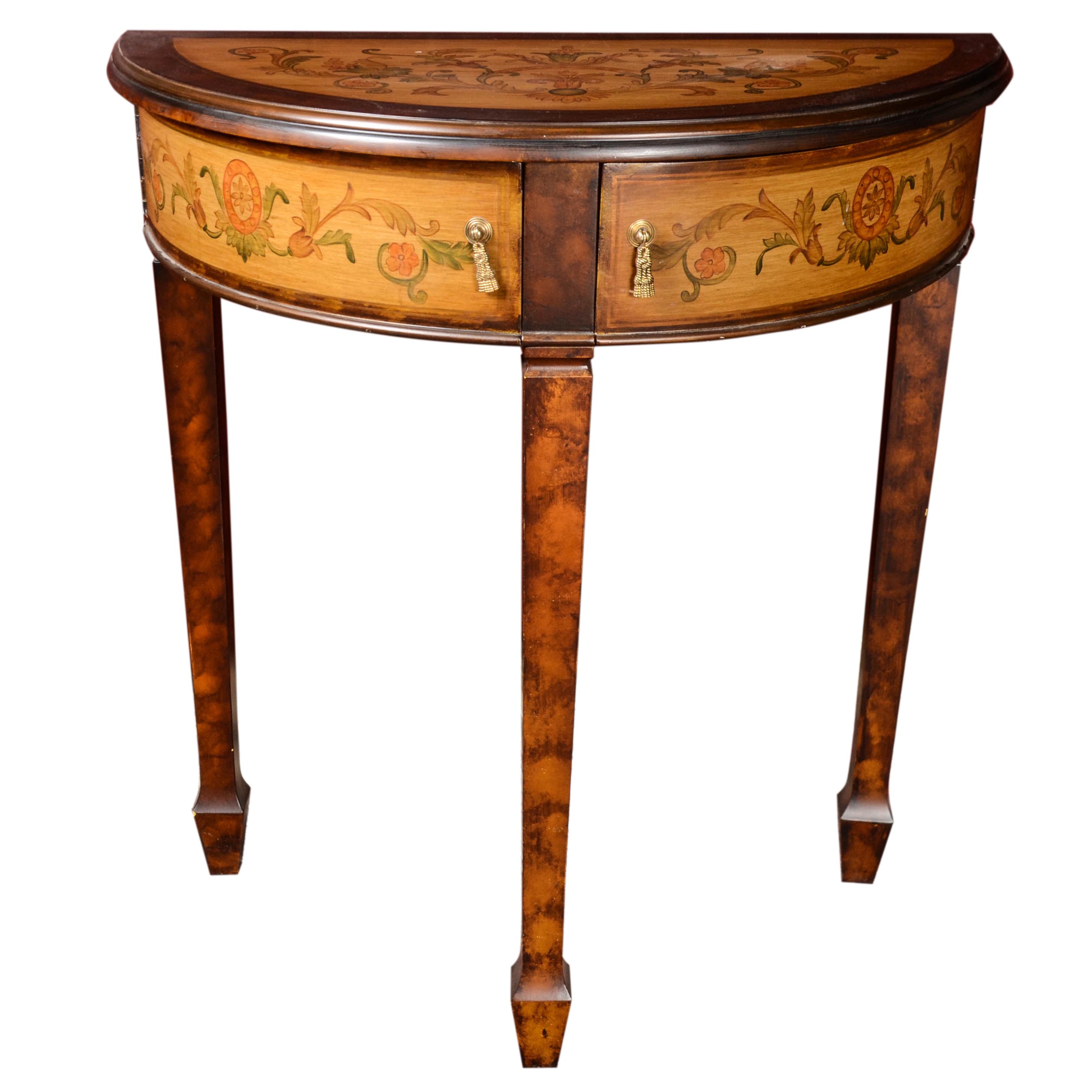 Painted Demilune Table