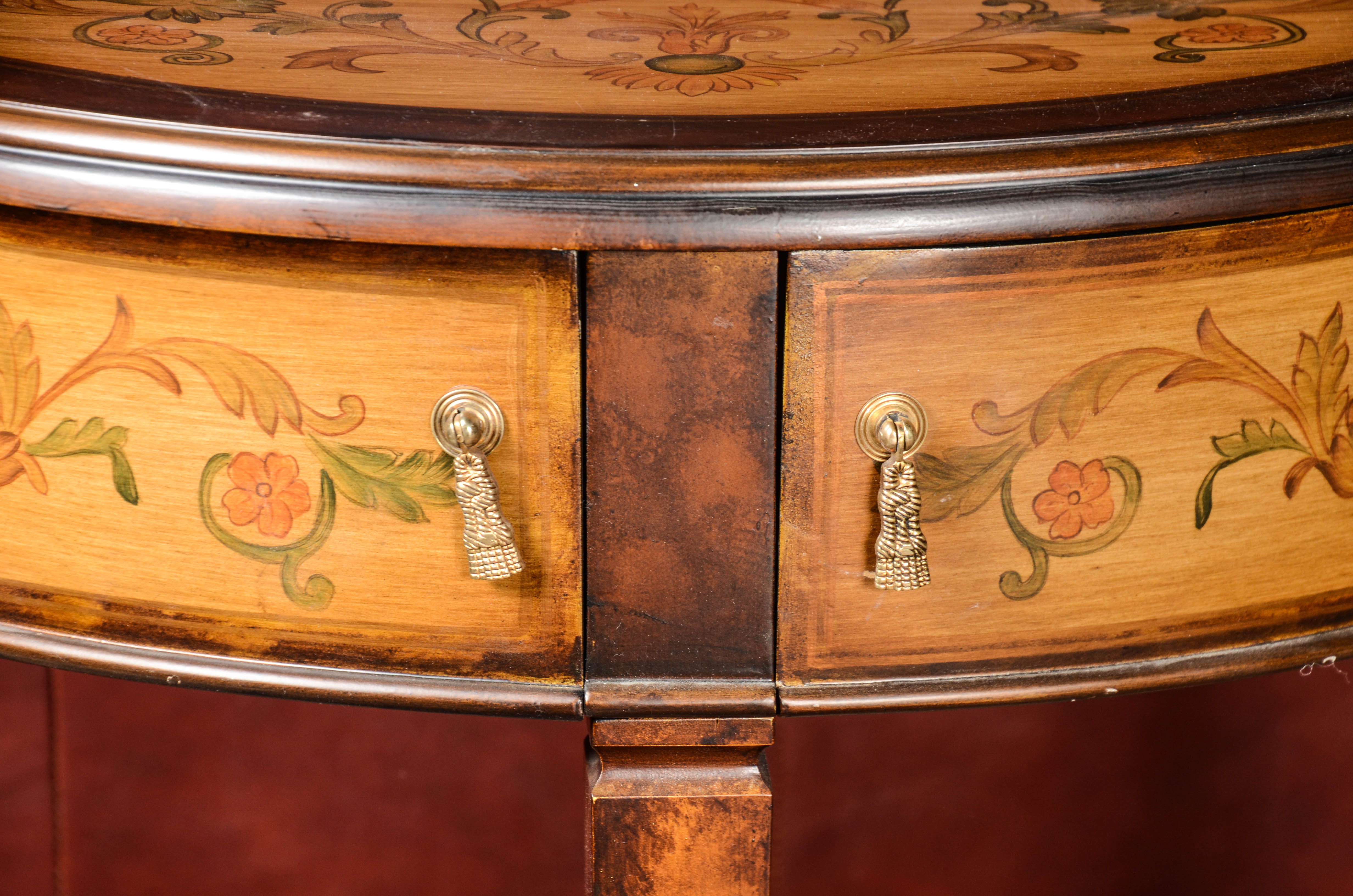 Painted Demilune Table