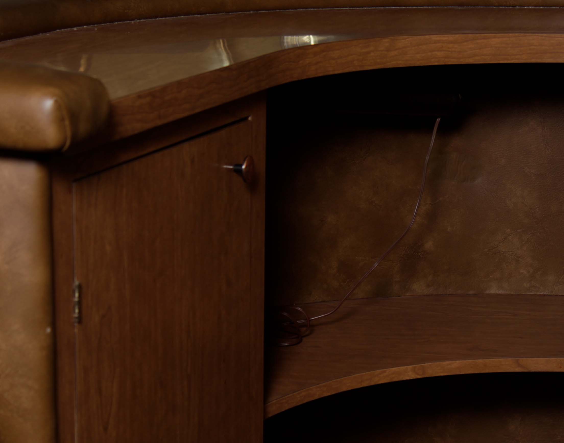 Vinyl-Upholstered Portable Corner Bar