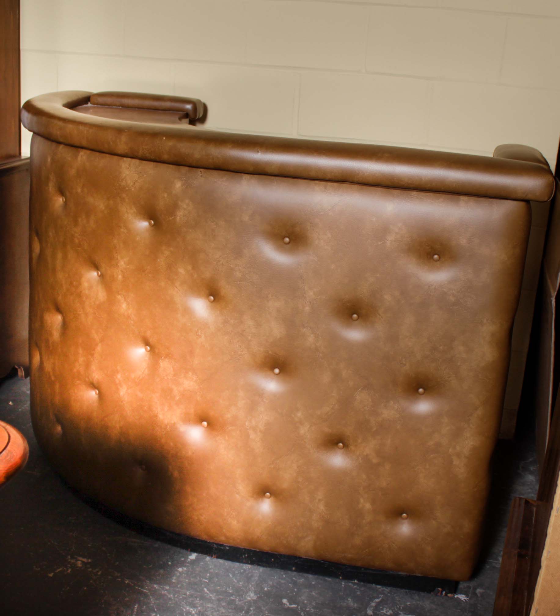 Vinyl-Upholstered Portable Corner Bar