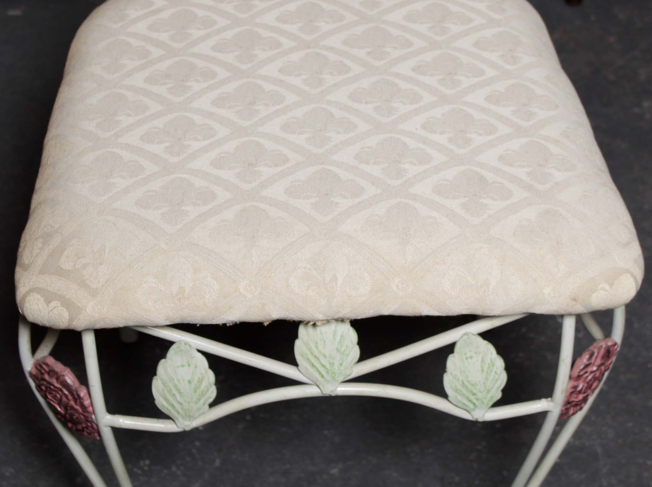 Patio Dining Table and Chairs With Tole Flowers