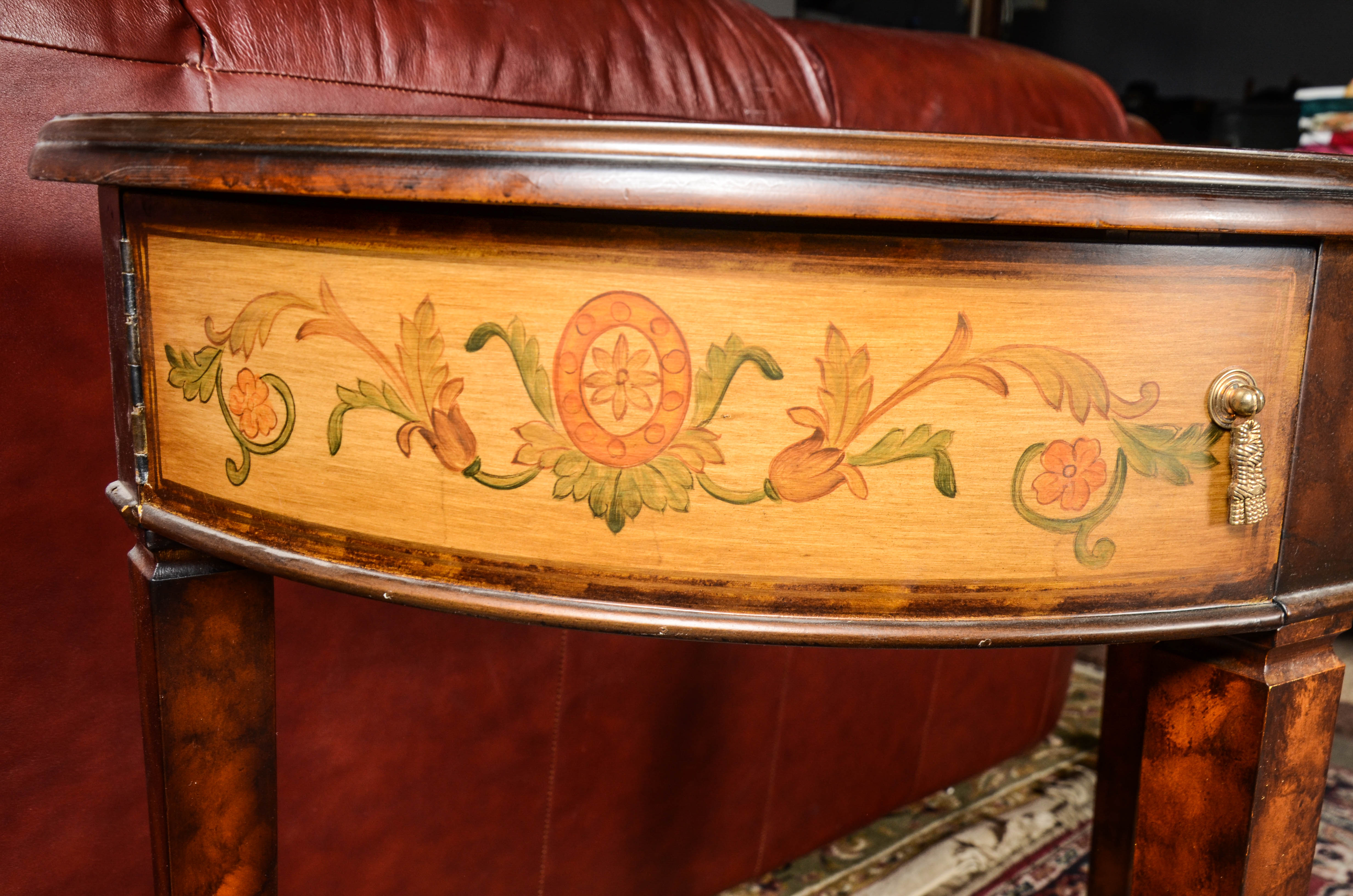 Painted Demilune Table