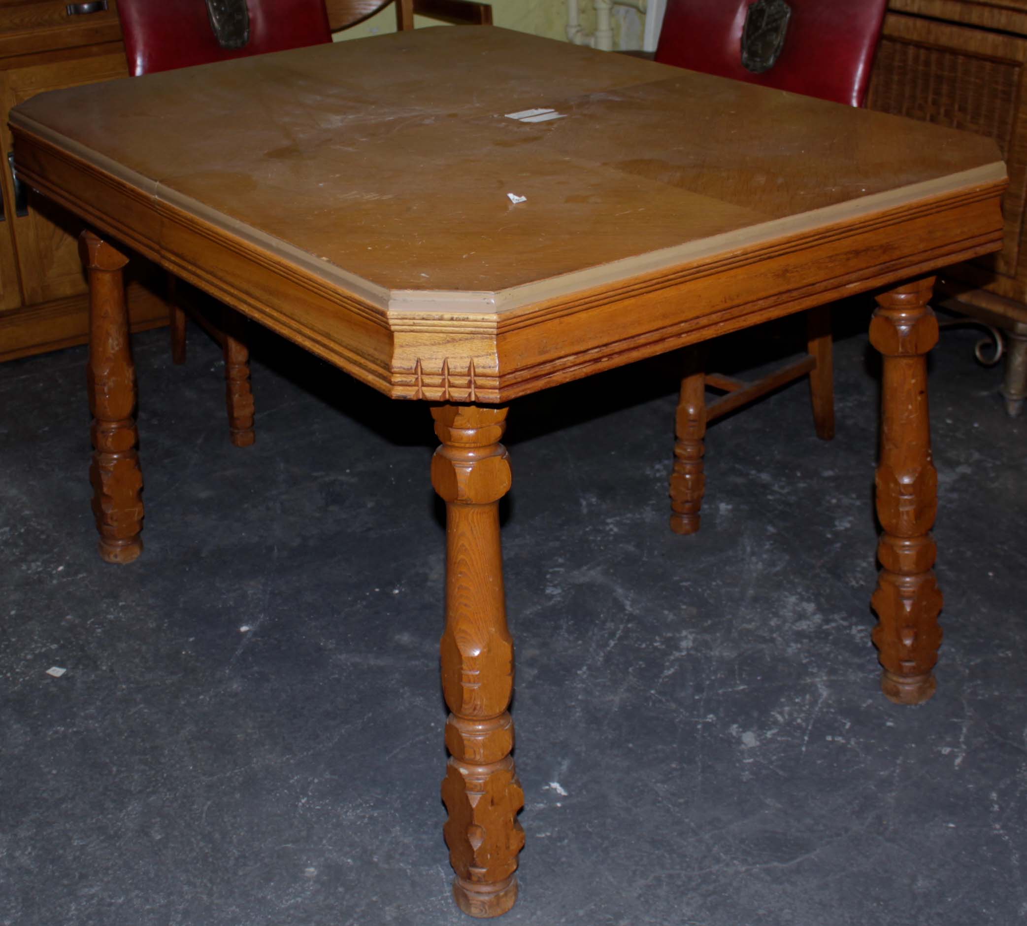Circa 1920s Dining Table and Armorial Chairs