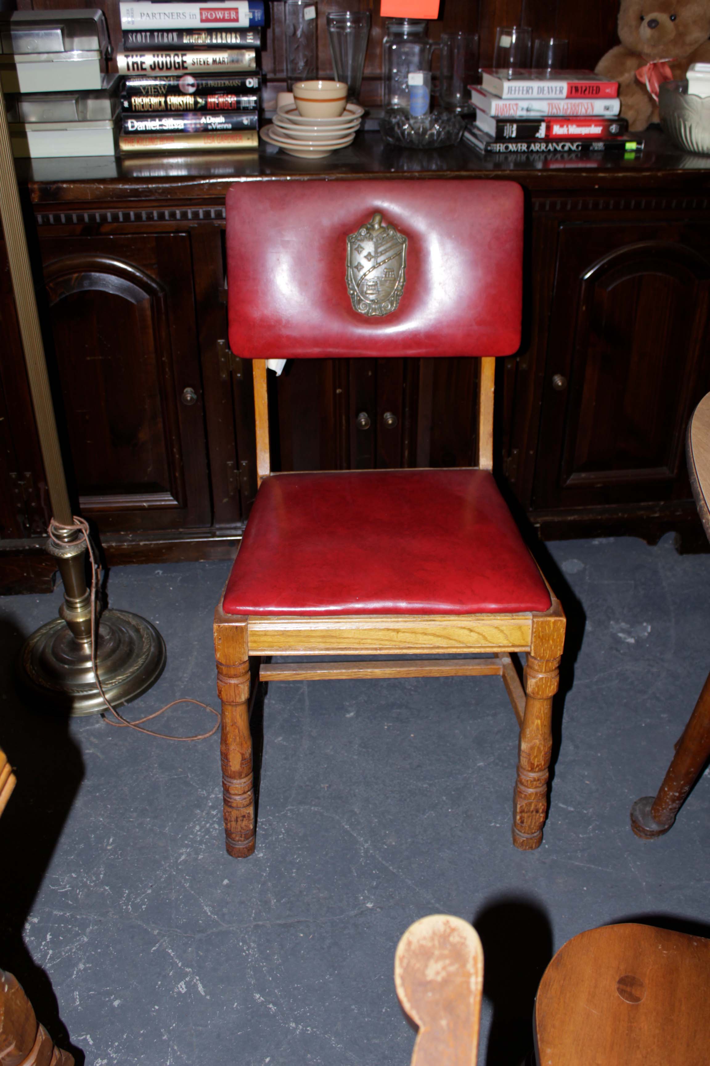 Circa 1920s Dining Table and Armorial Chairs