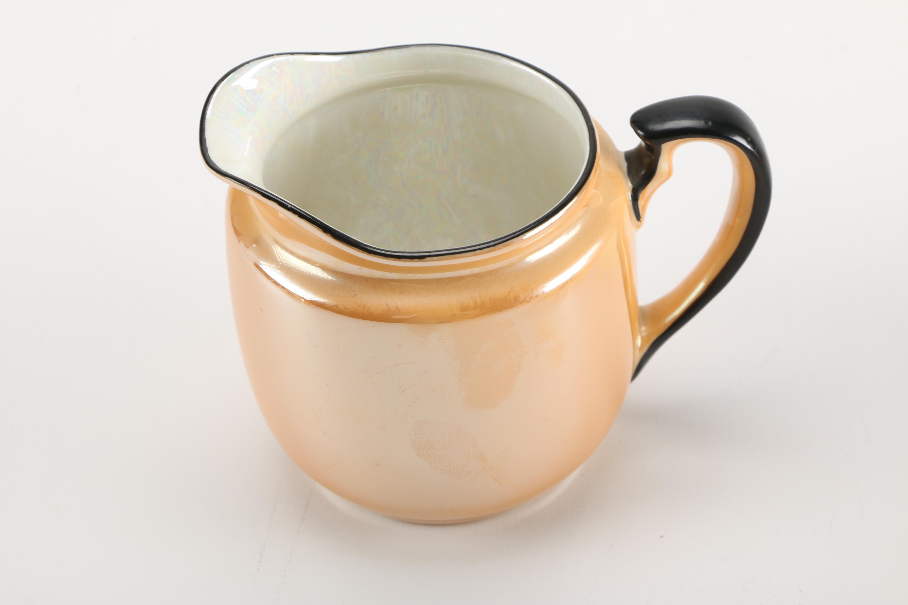 Noritake Orange Lusterware China Tea Set