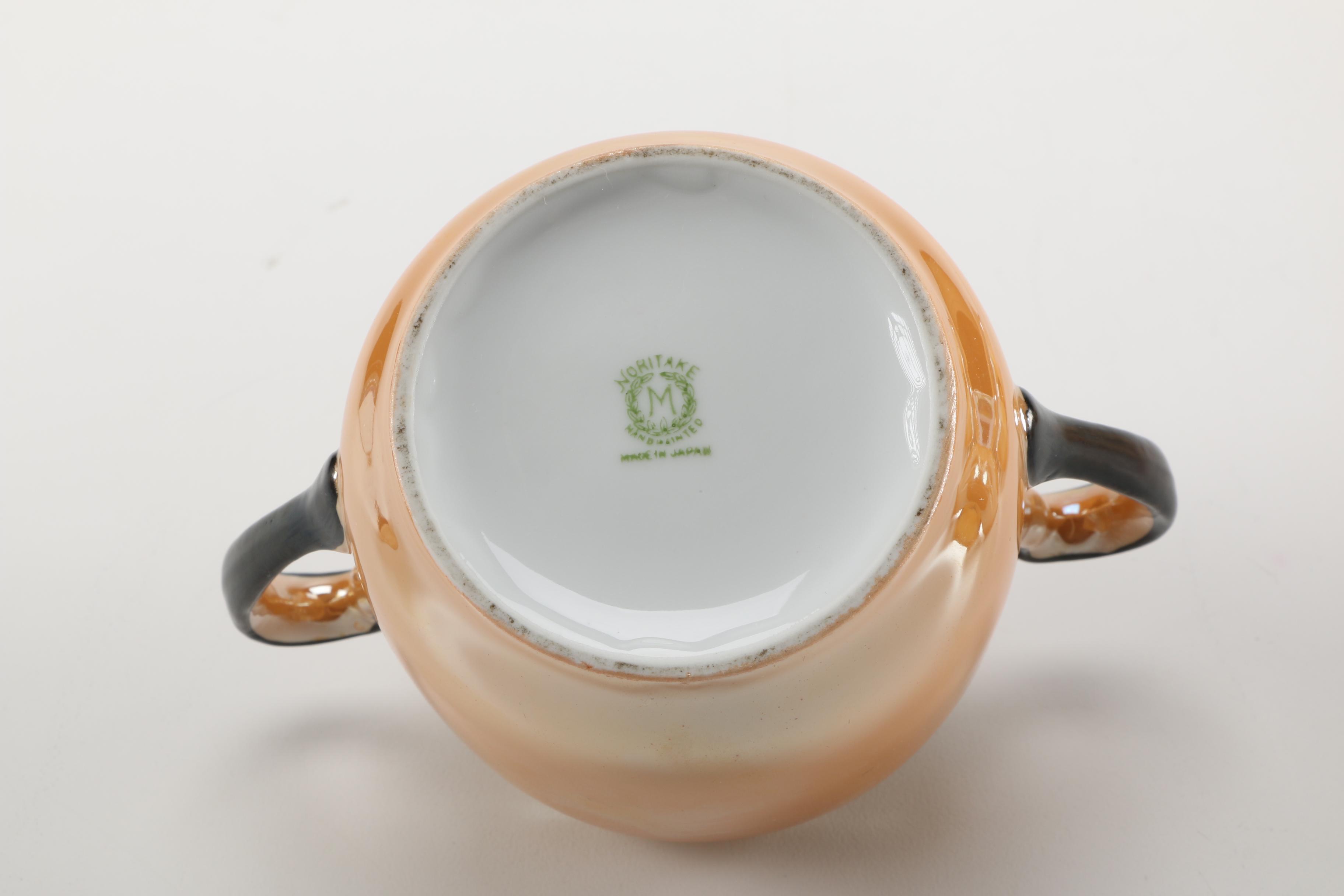 Noritake Orange Lusterware China Tea Set