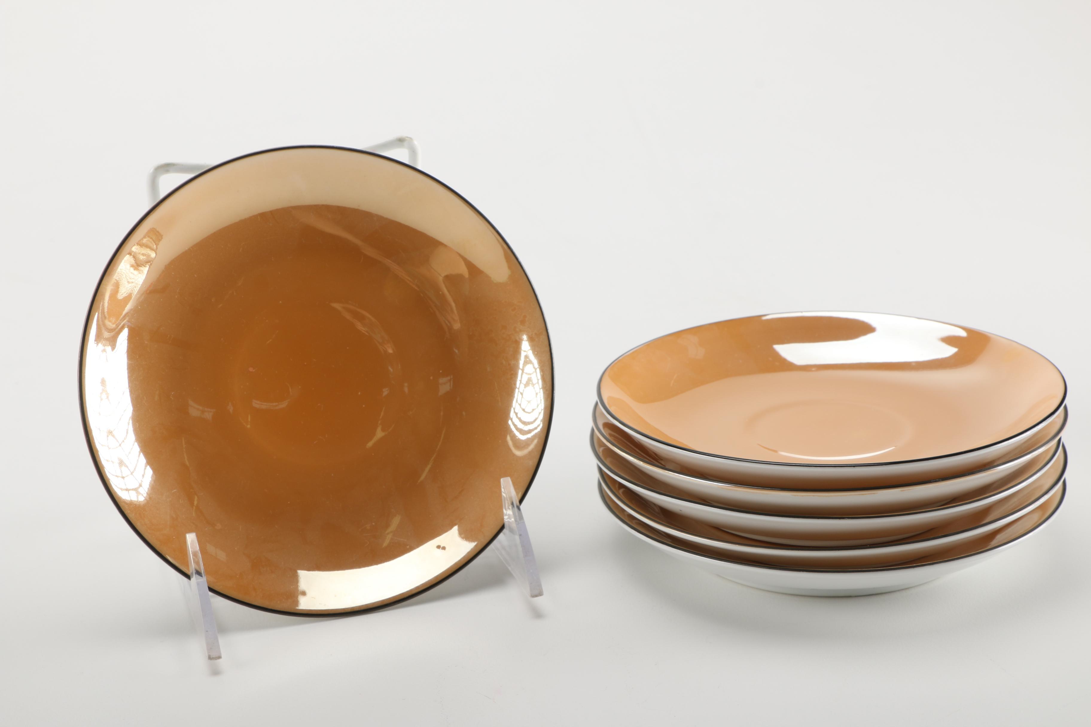 Noritake Orange Lusterware China Tea Set