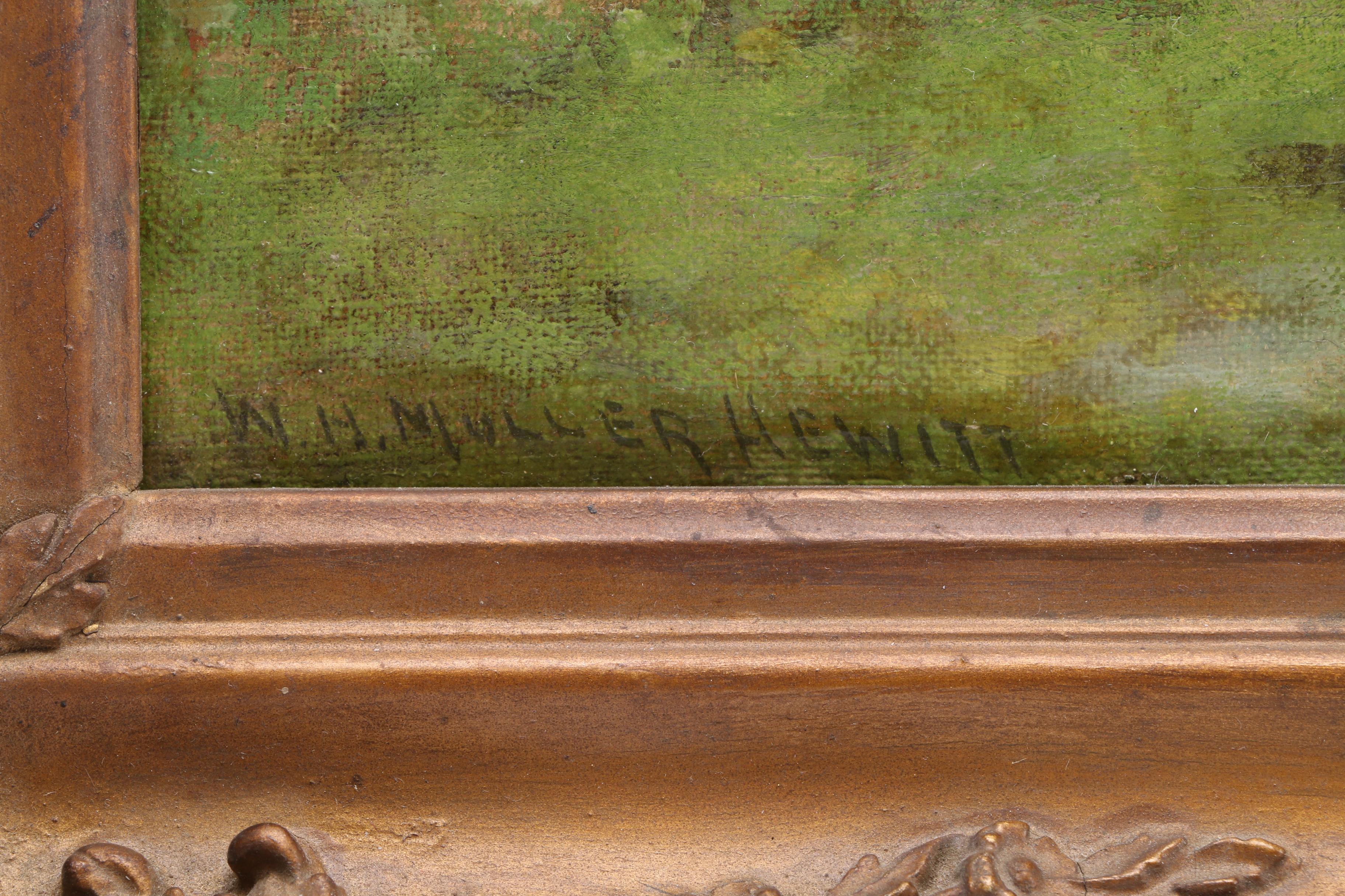 William H. Muller Hewitt Original Antique Oil Painting on Canvas