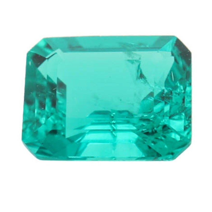 Loose 3.03 CTS Synthetic Emerald Stone