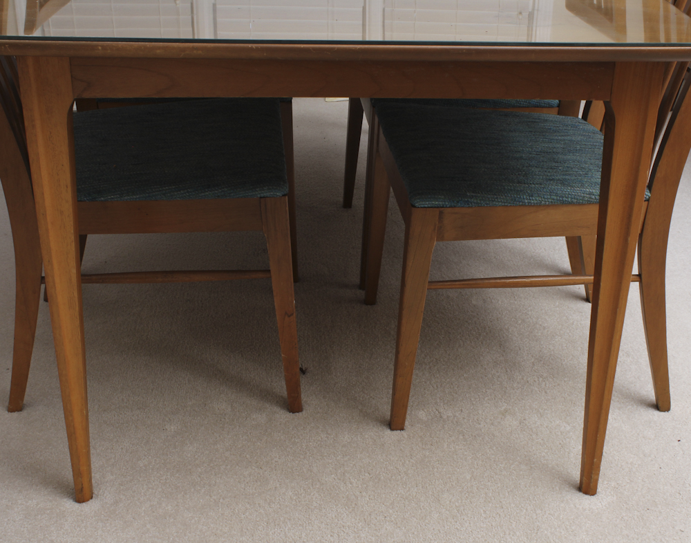 Mid-Century Walnut Dining Table and Chairs