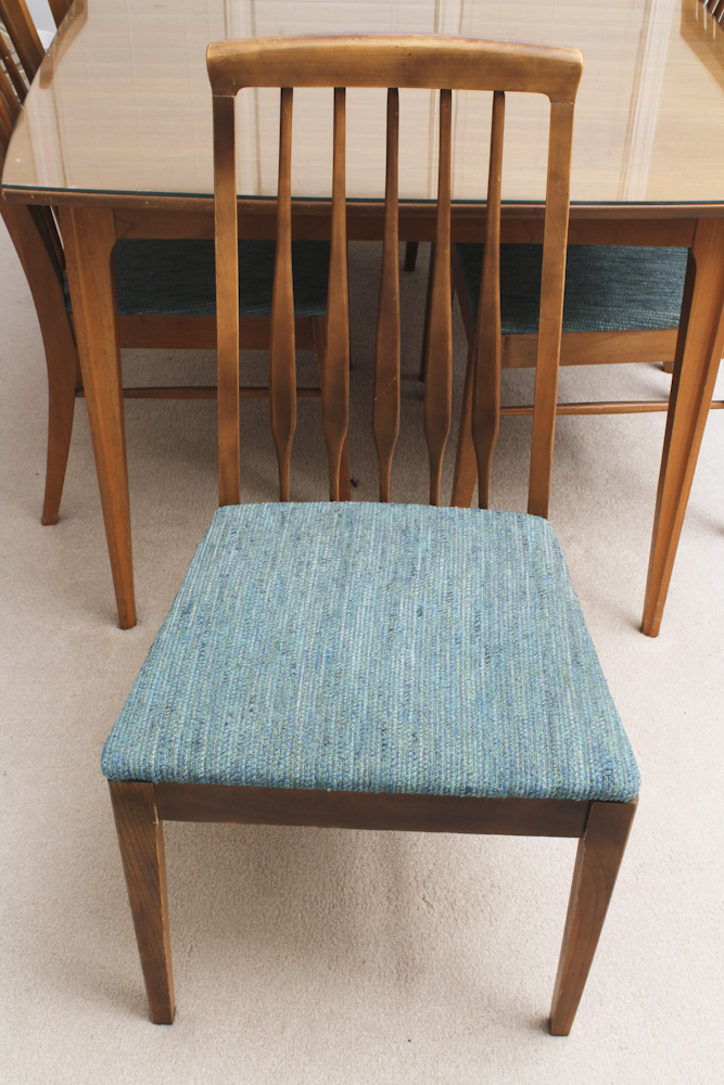 Mid-Century Walnut Dining Table and Chairs