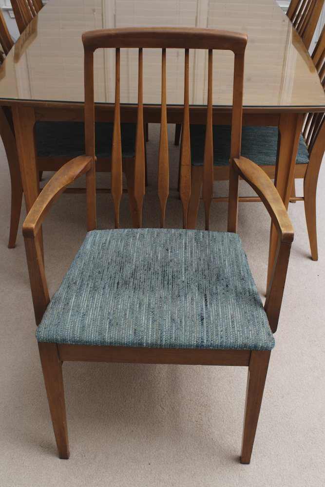Mid-Century Walnut Dining Table and Chairs