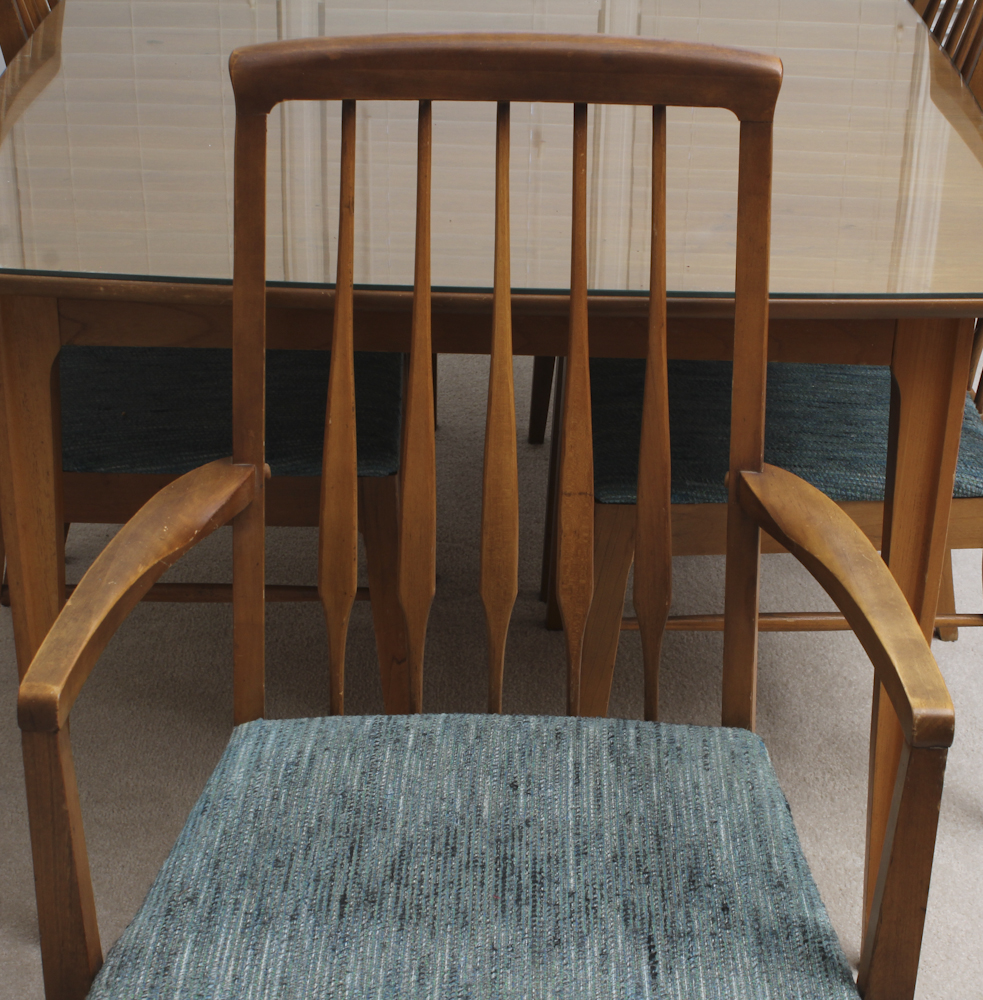 Mid-Century Walnut Dining Table and Chairs