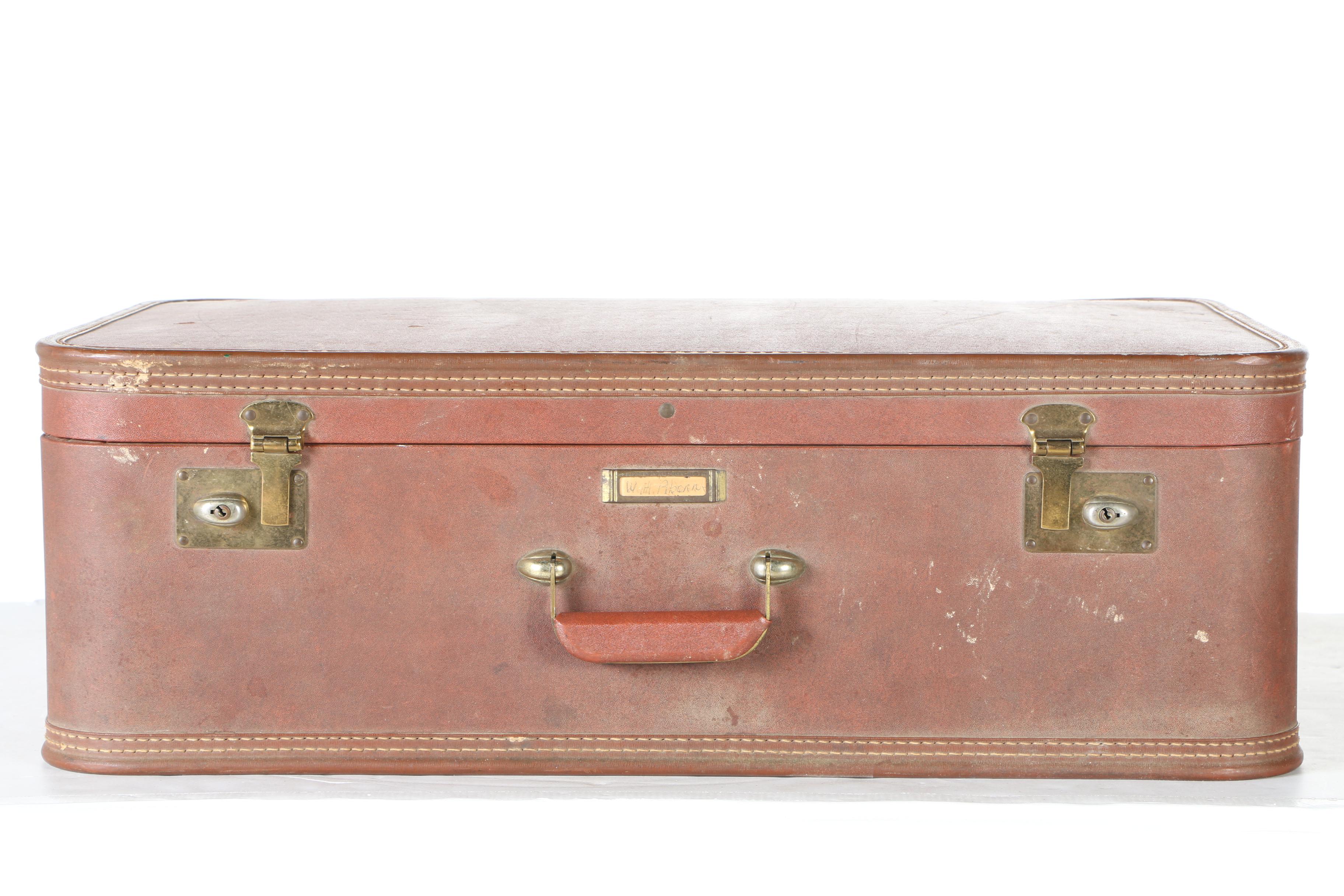 Brown Suitcase With Extensive Stamp Collection
