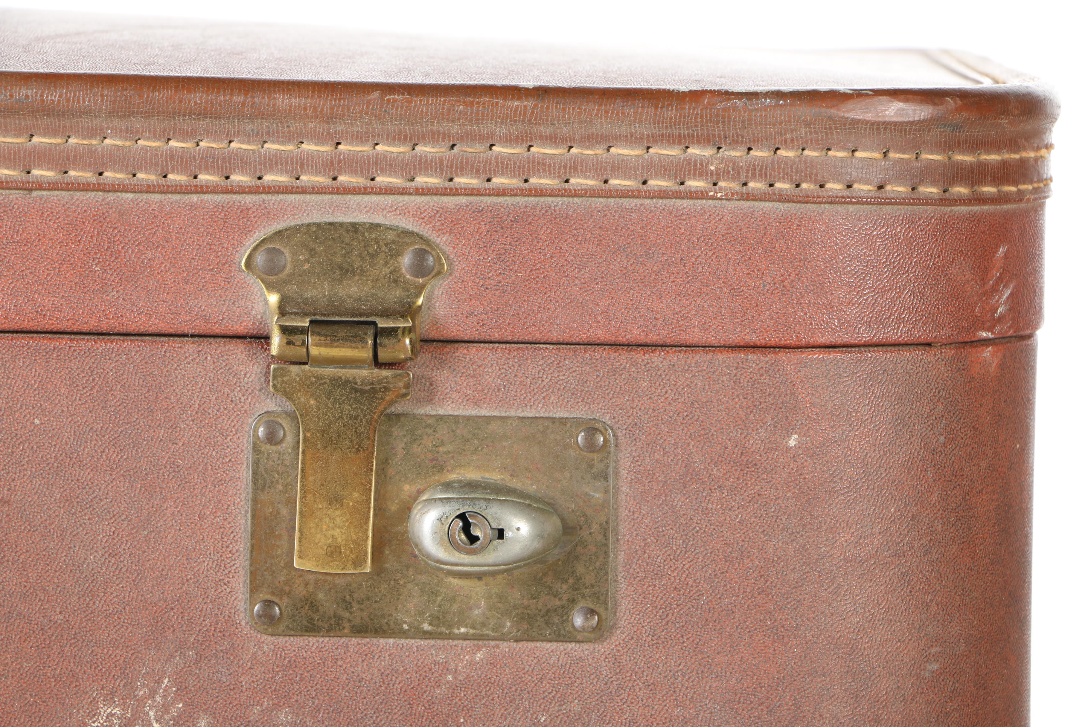 Brown Suitcase With Extensive Stamp Collection