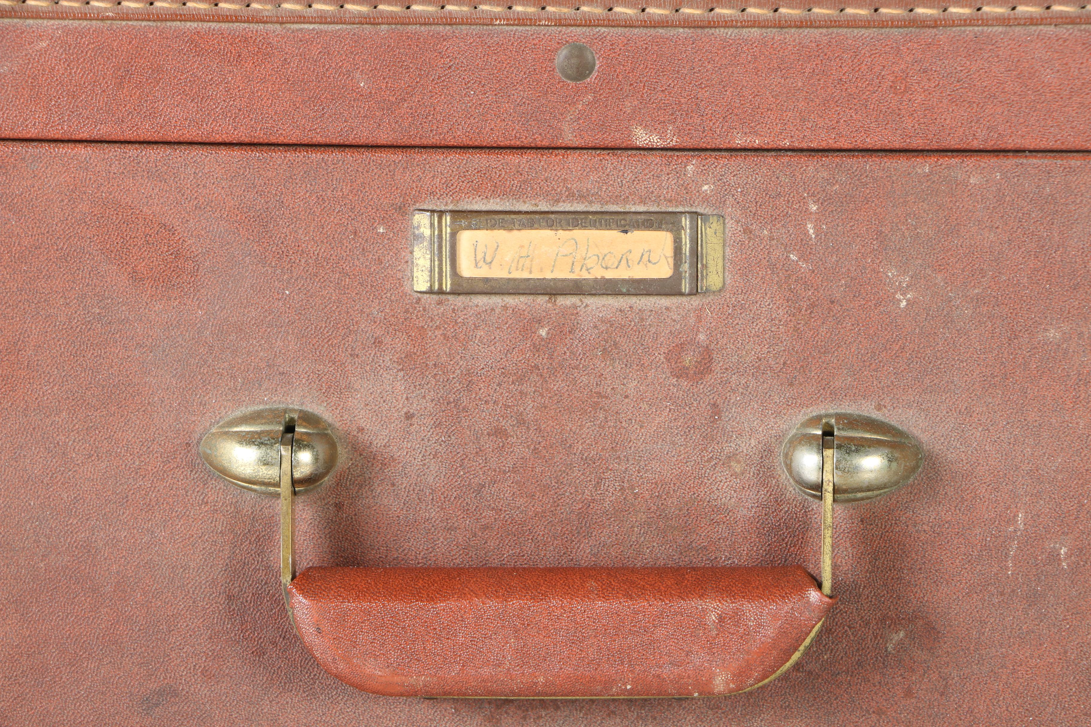Brown Suitcase With Extensive Stamp Collection