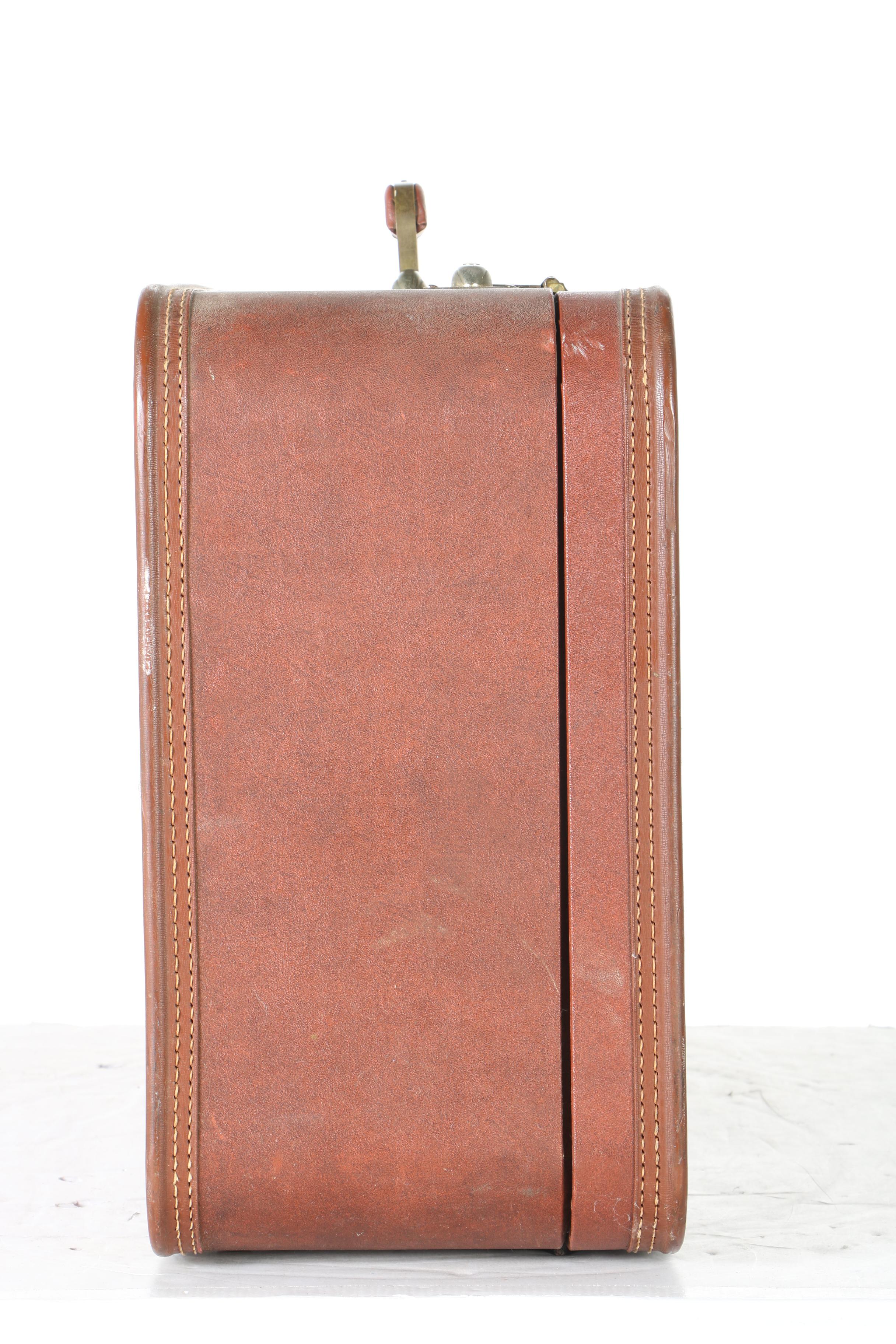 Brown Suitcase With Extensive Stamp Collection