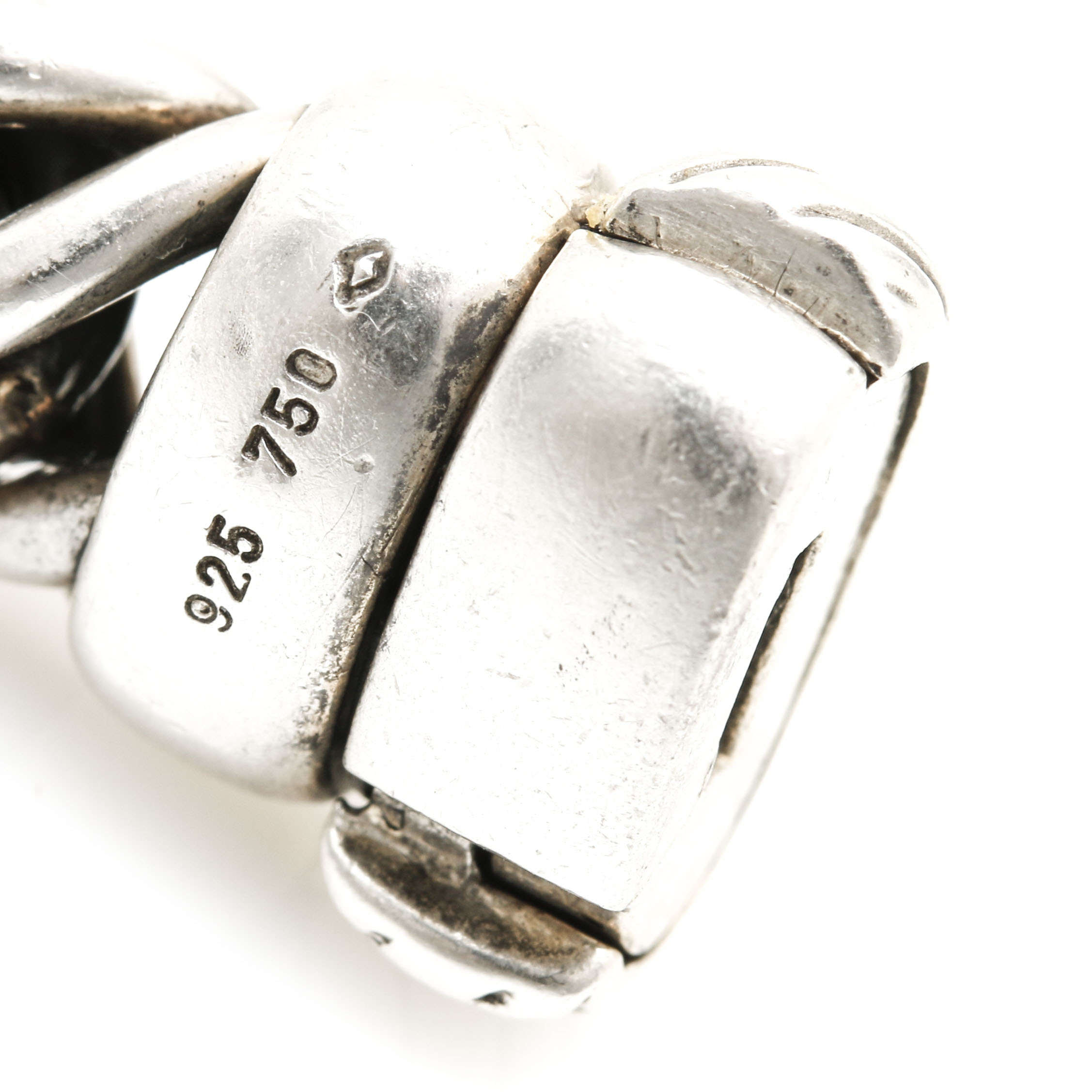 David Yurman Sterling Silver 14K Double X Cable Bracelet