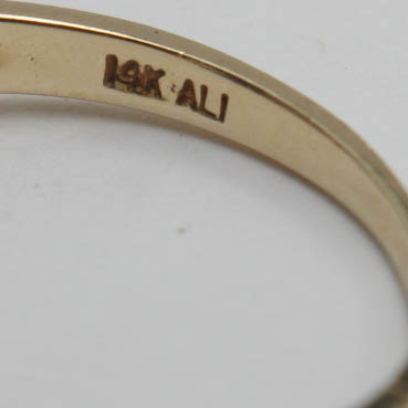 14K Yellow Gold Diamond and Synthetic Sapphire Ring