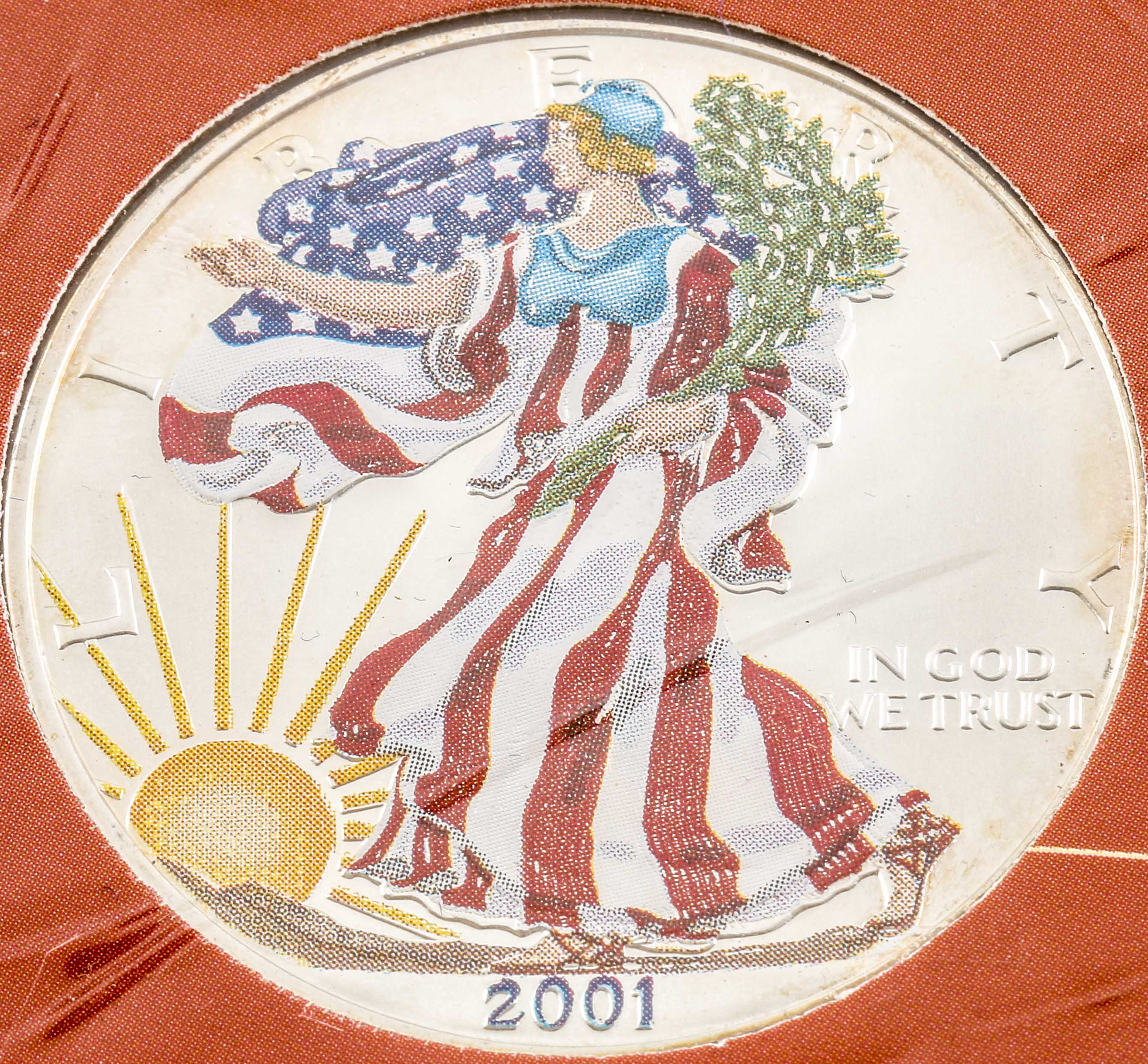 Two Colorized Walking Liberty Silver Eagles