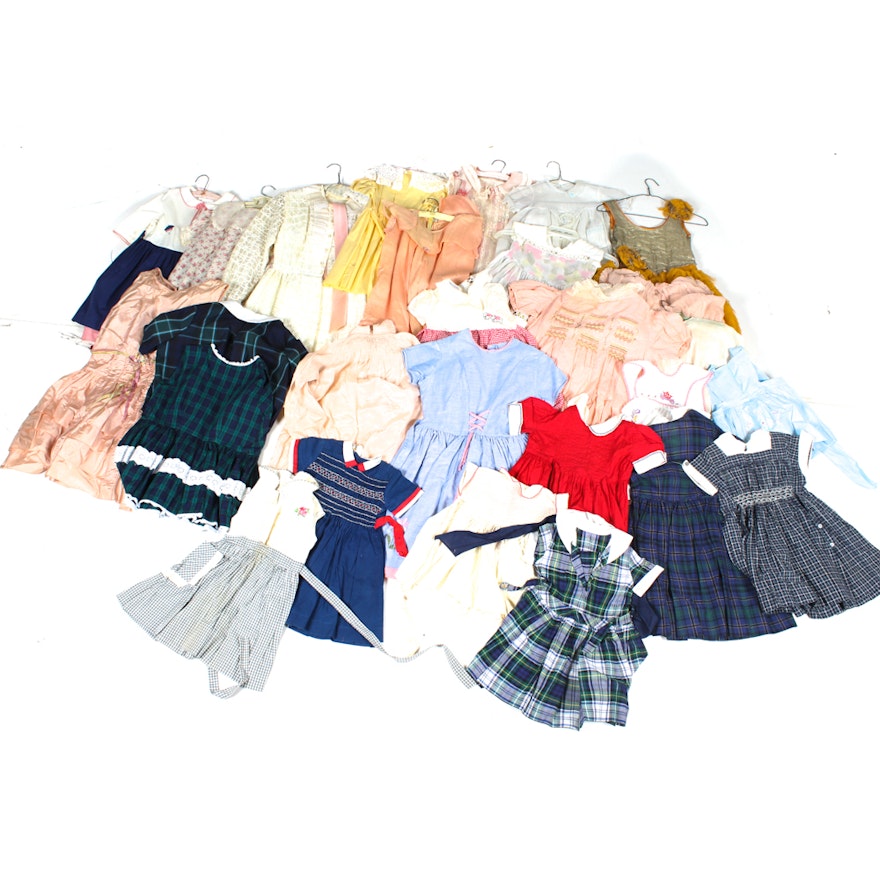 Assorted Girl's Vintage Dresses and Pinafores