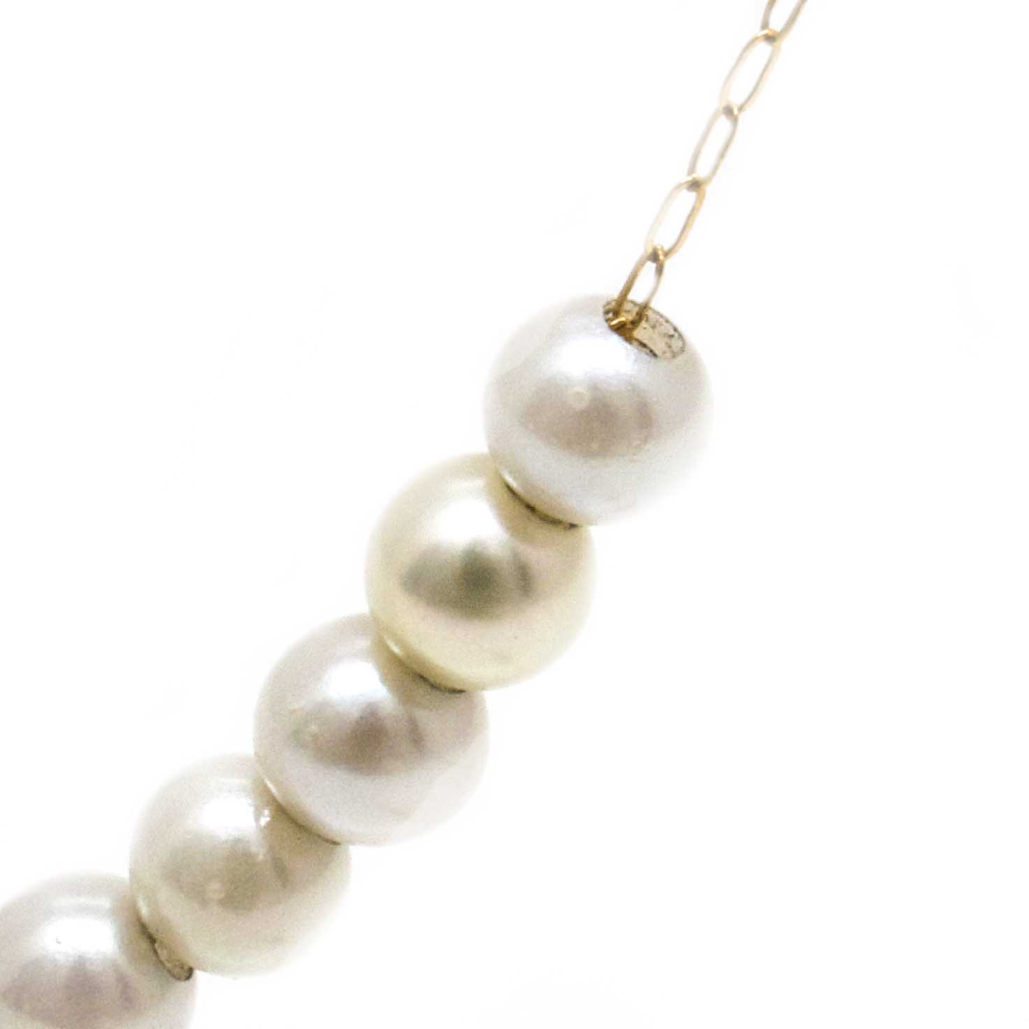 Cultured Pearl and 14 Karat Gold Cable Chain Necklace