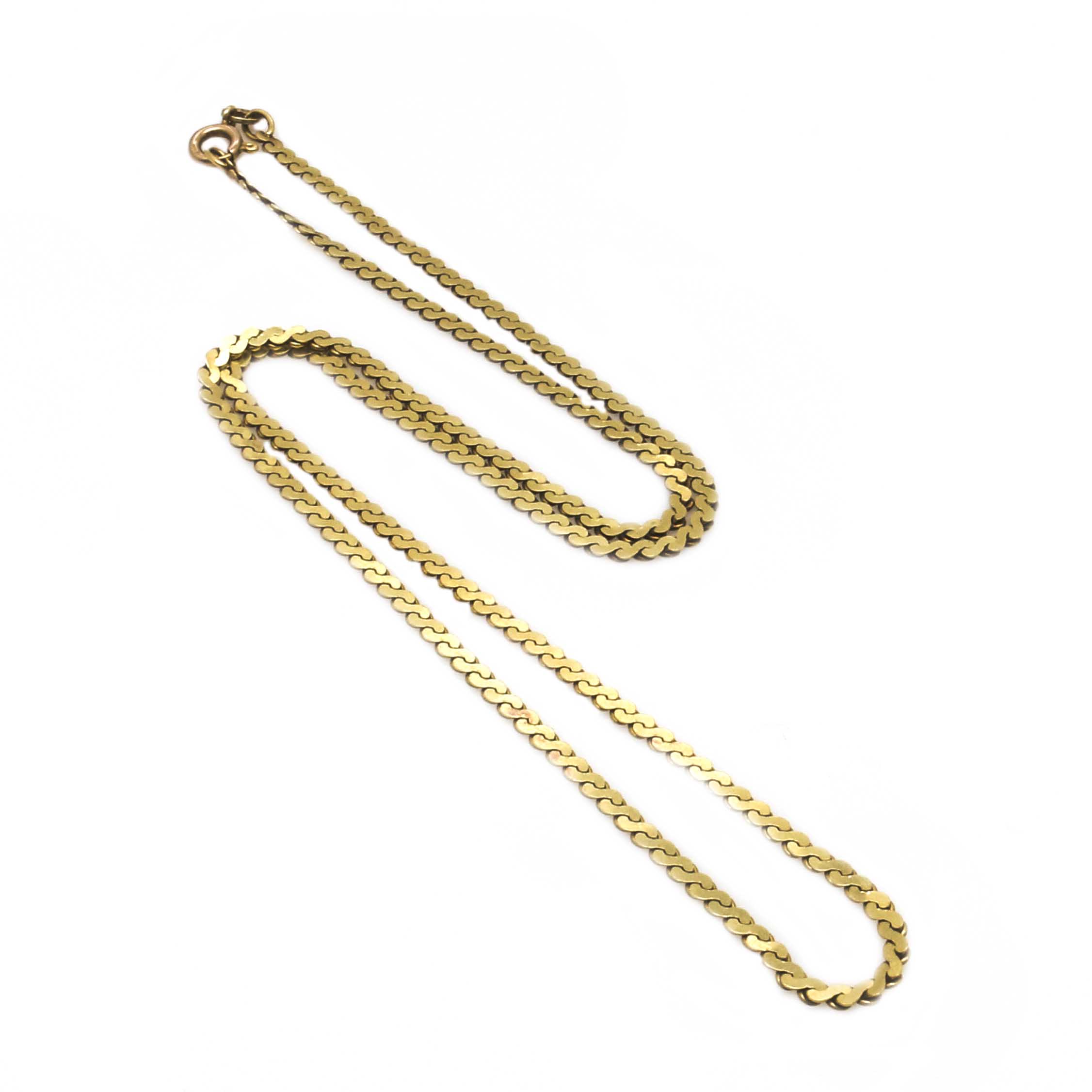 14K Yellow Gold Serpentine Chain Necklace