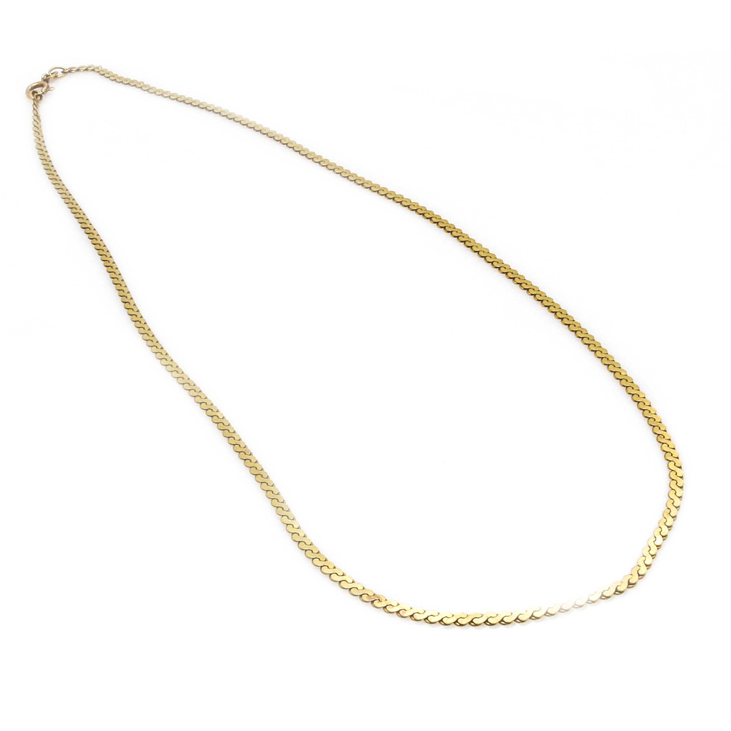 14K Yellow Gold Serpentine Chain Necklace