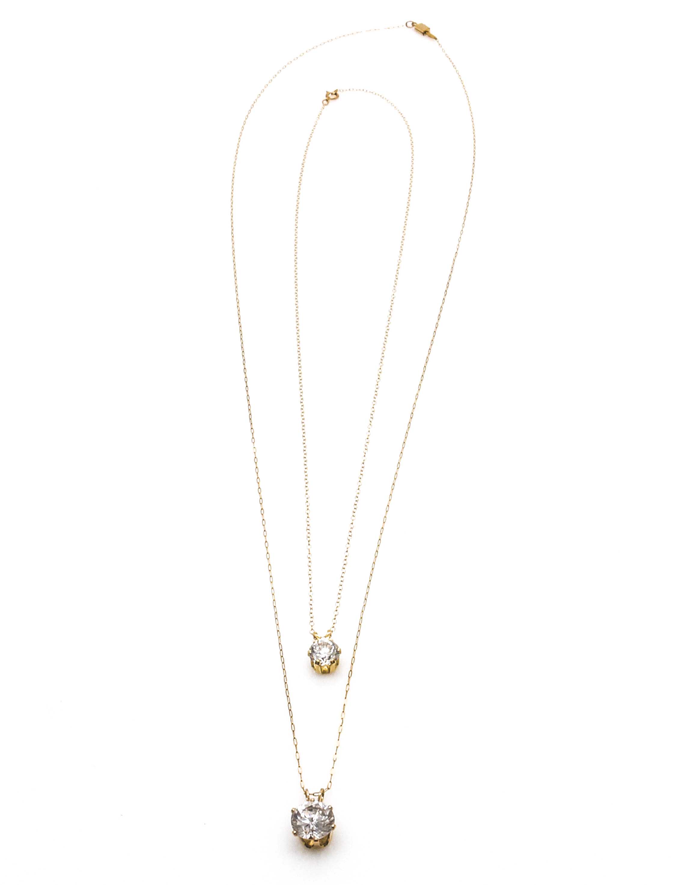 14K Yellow Gold Cubic Zirconia Necklaces