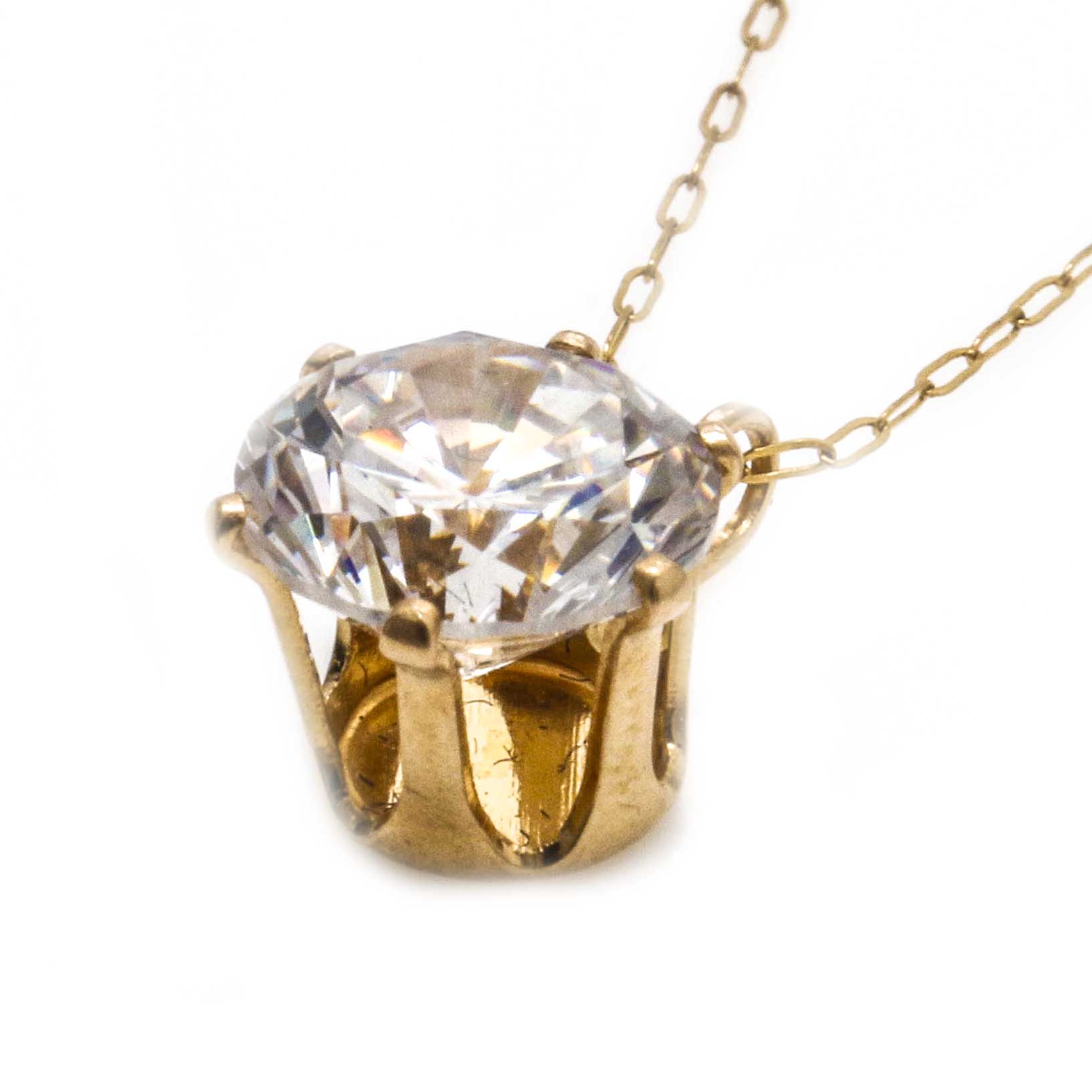 14K Yellow Gold Cubic Zirconia Necklaces