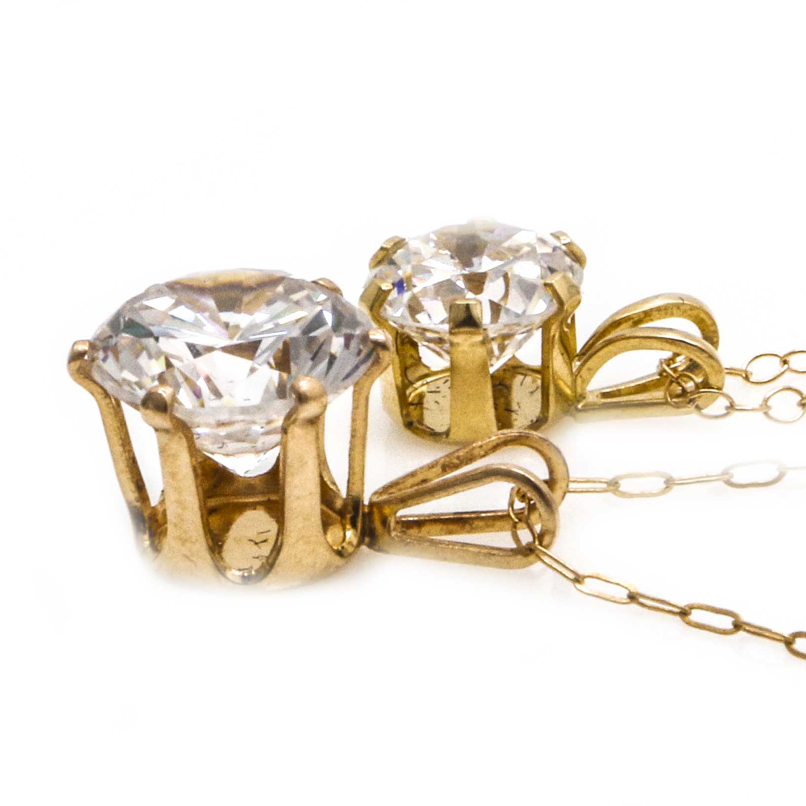 14K Yellow Gold Cubic Zirconia Necklaces