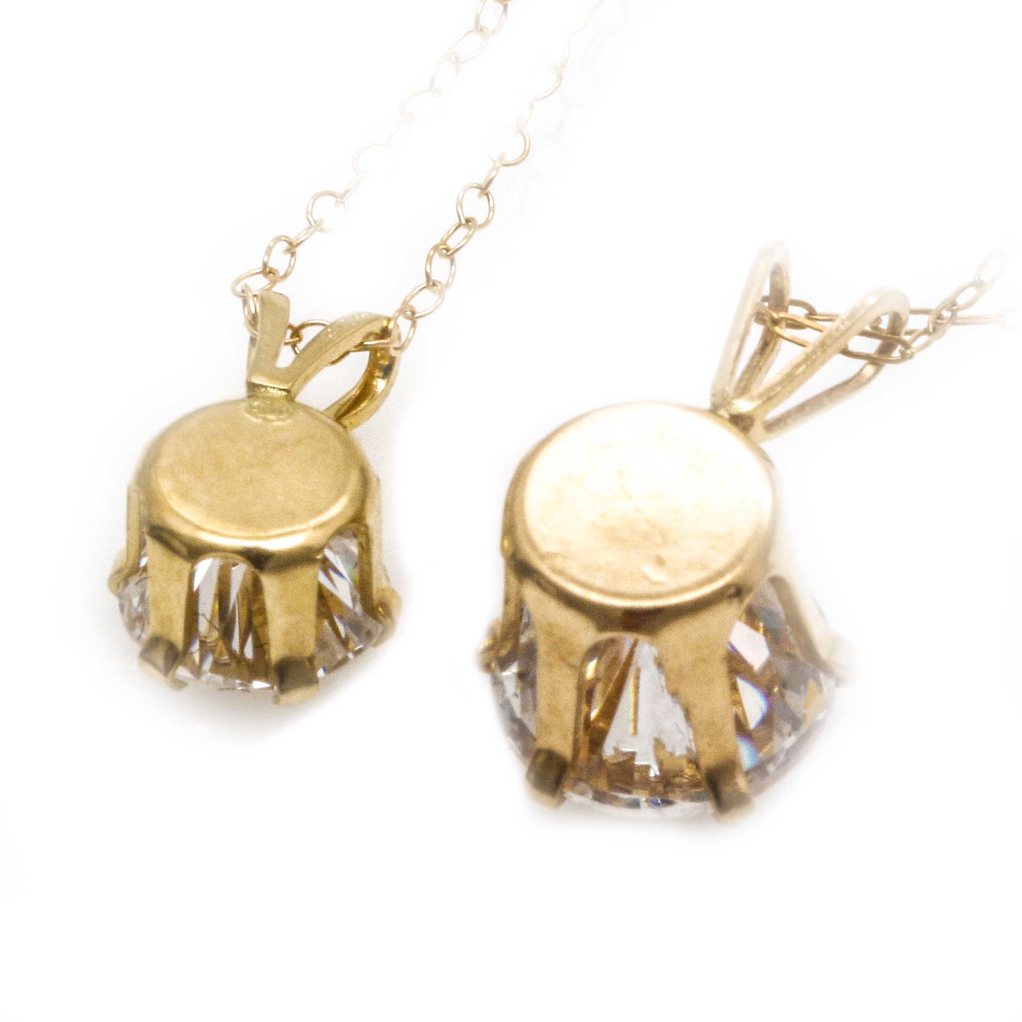 14K Yellow Gold Cubic Zirconia Necklaces