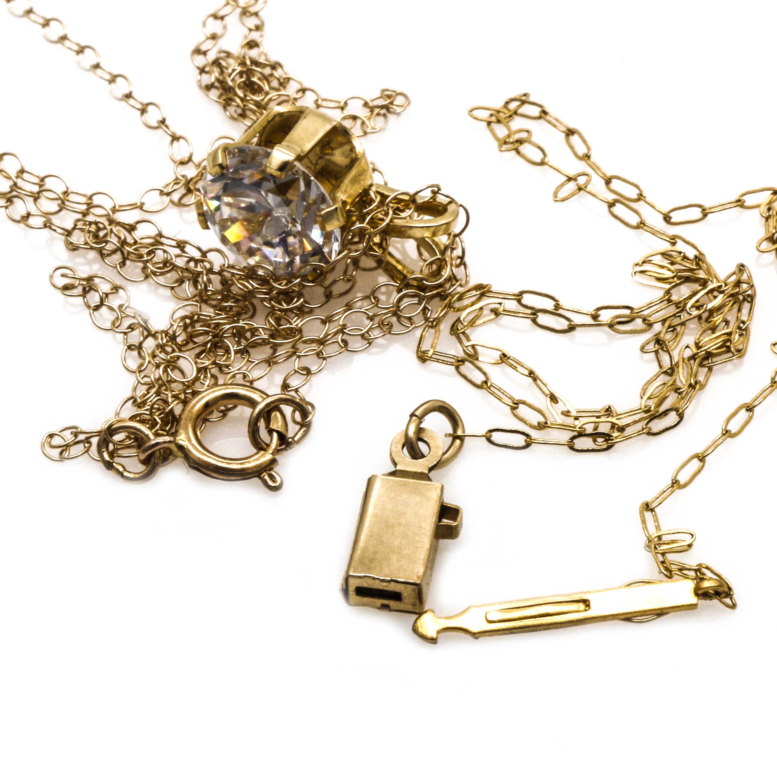 14K Yellow Gold Cubic Zirconia Necklaces
