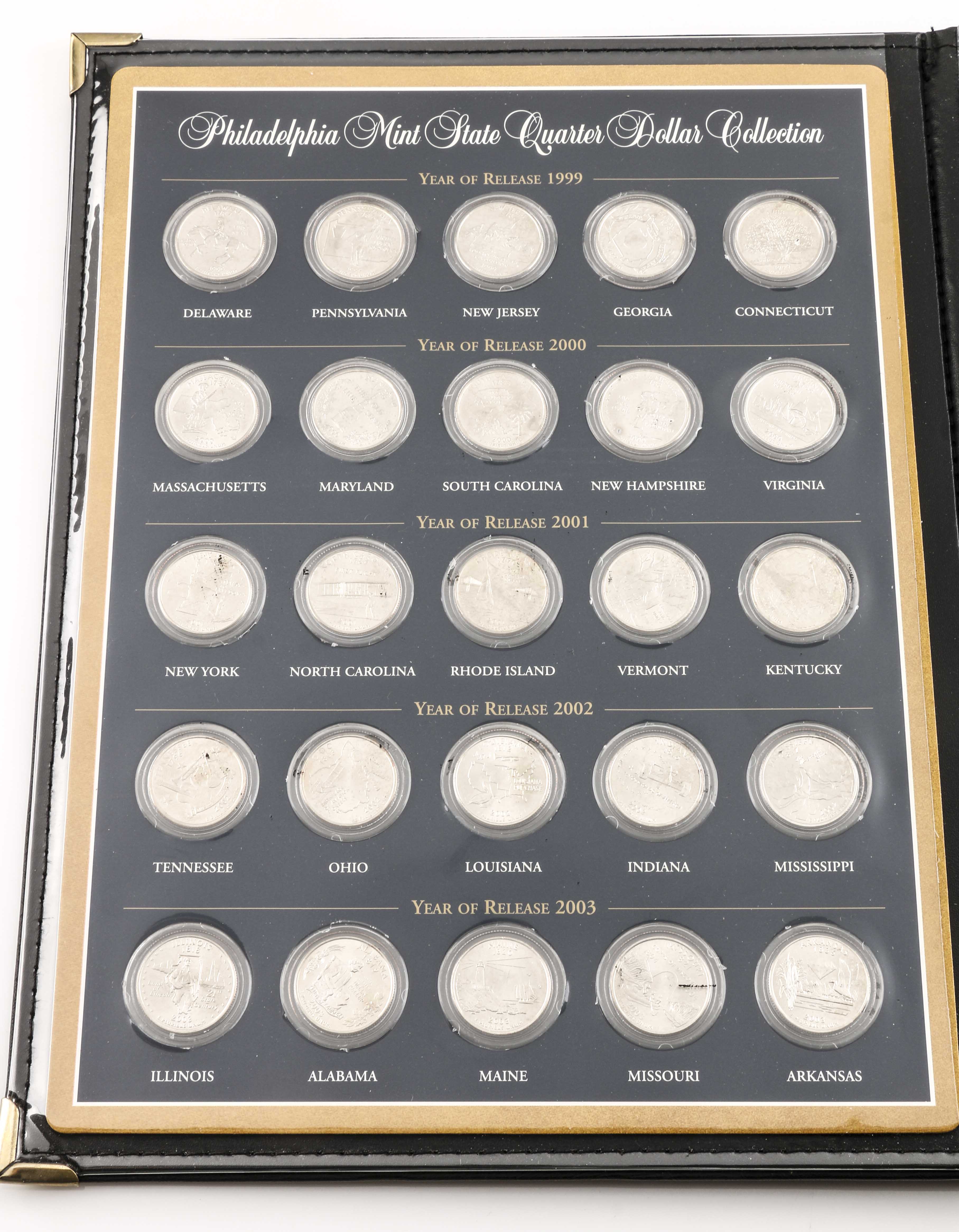 Binder of 100 U.S. Statehood Quarters