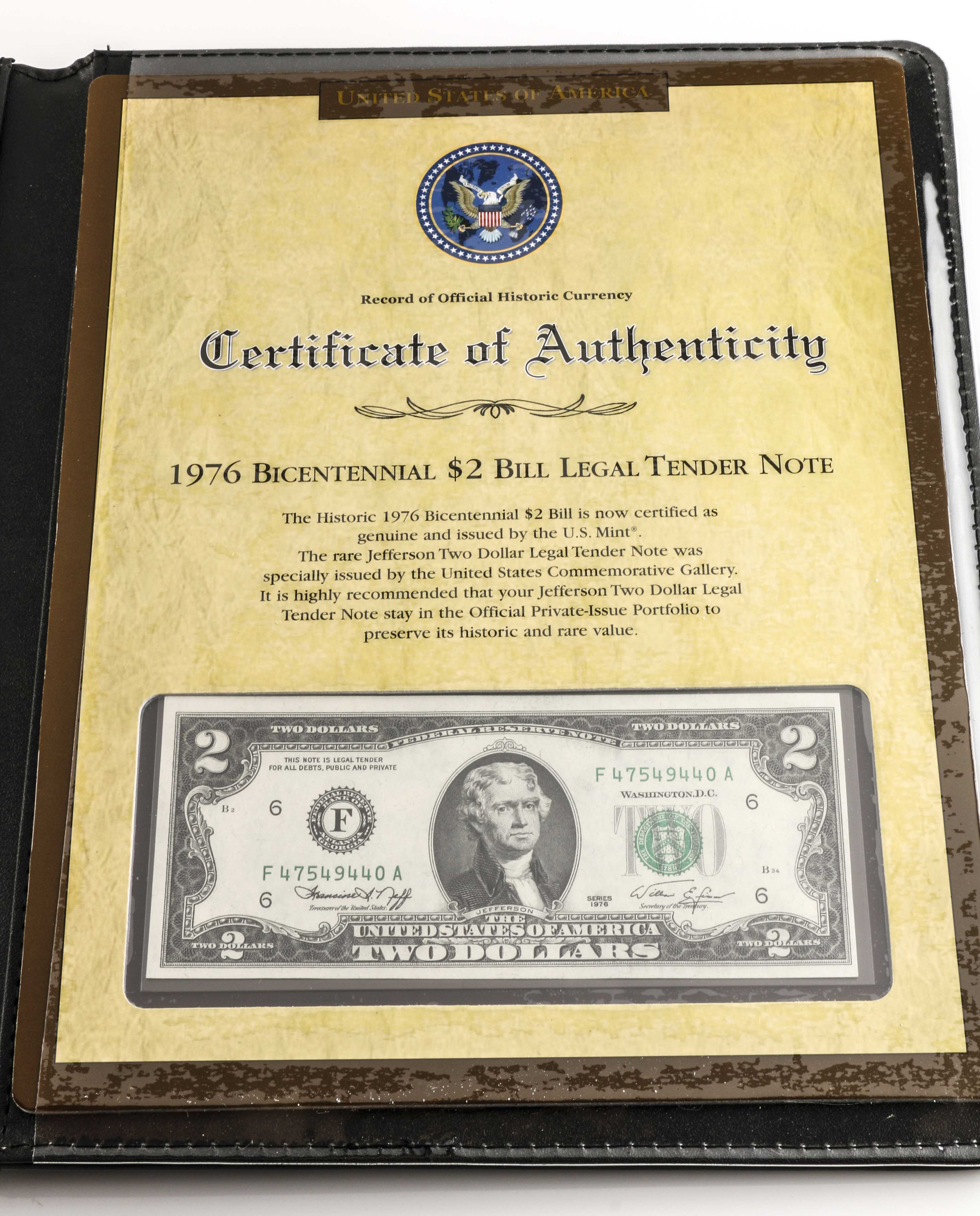 Two Series of 1976 Two-Dollar Federal Reserve Notes