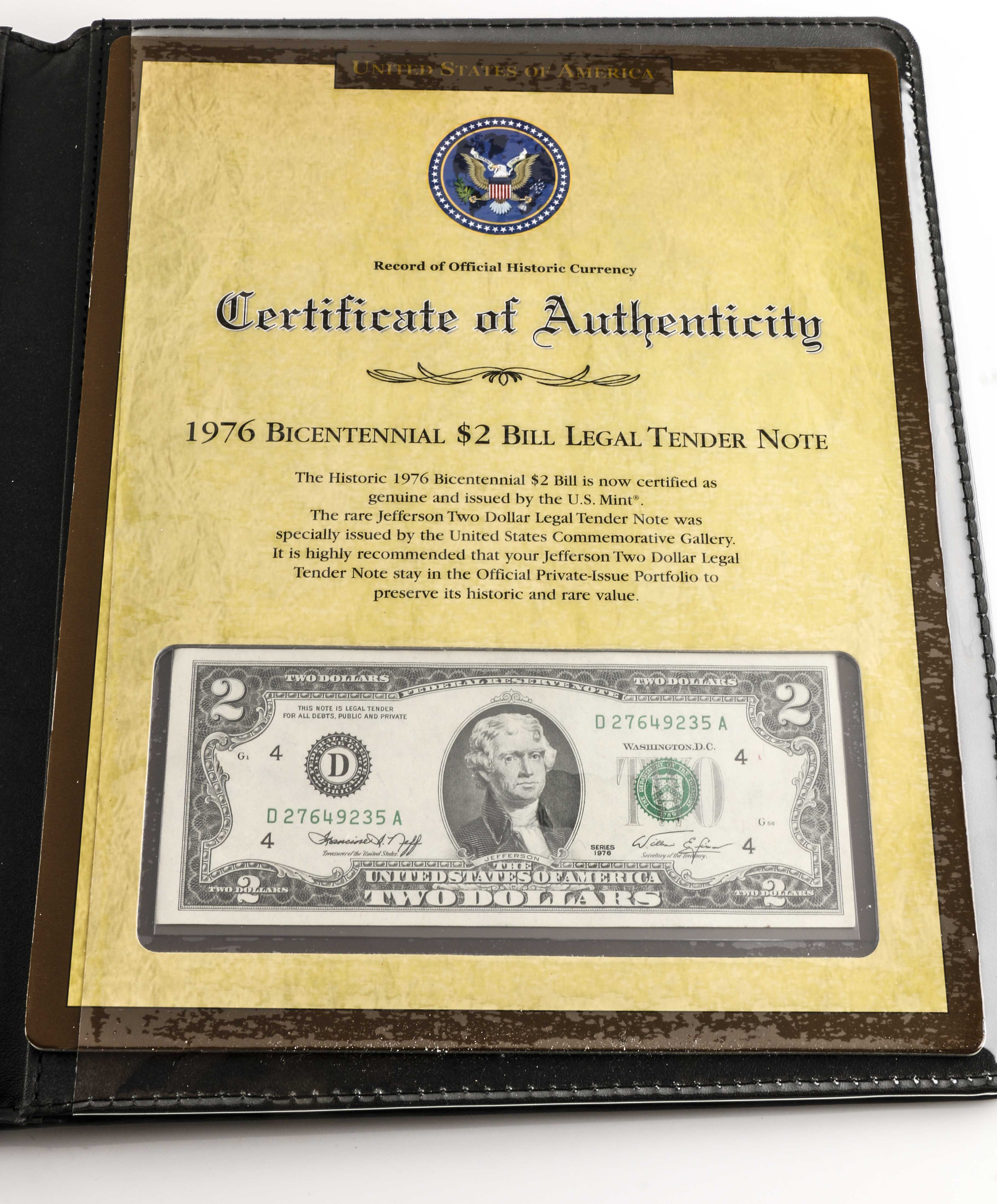 Two Series of 1976 Two-Dollar Federal Reserve Notes