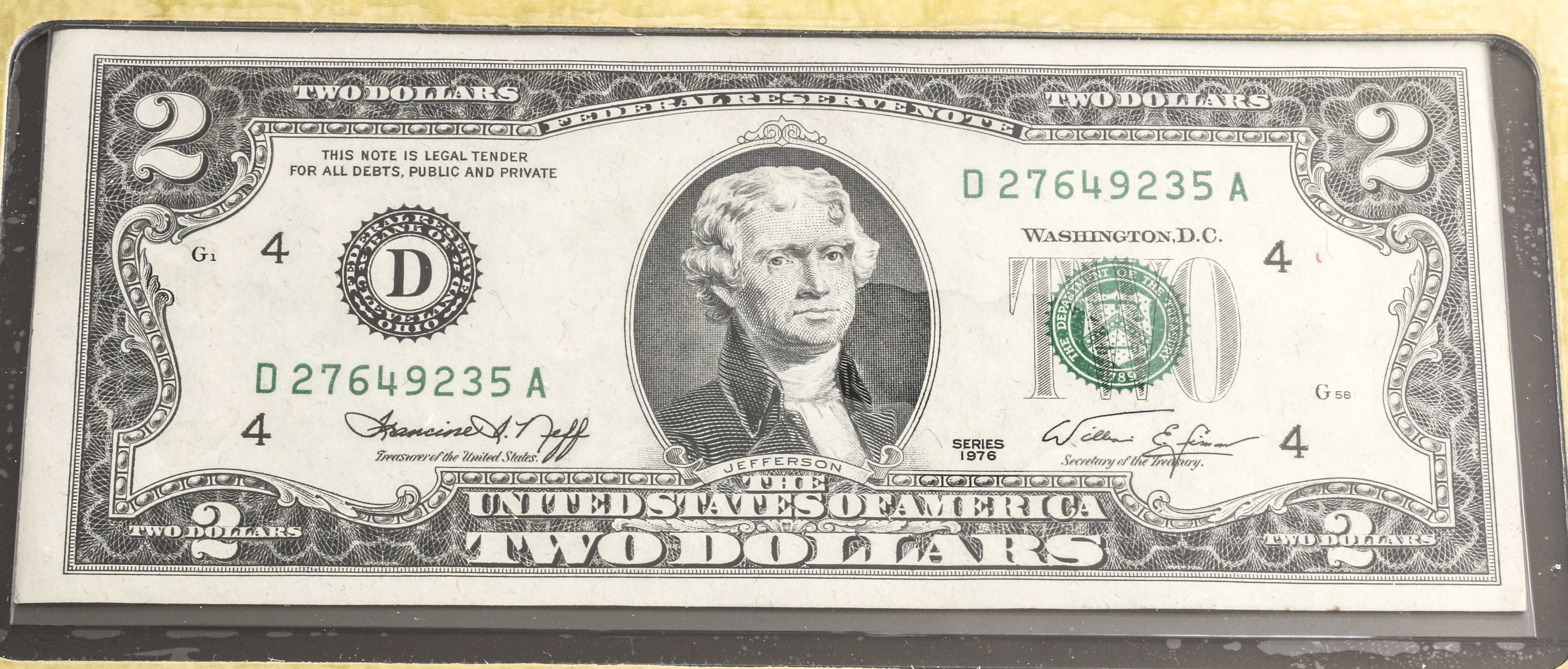 Two Series of 1976 Two-Dollar Federal Reserve Notes