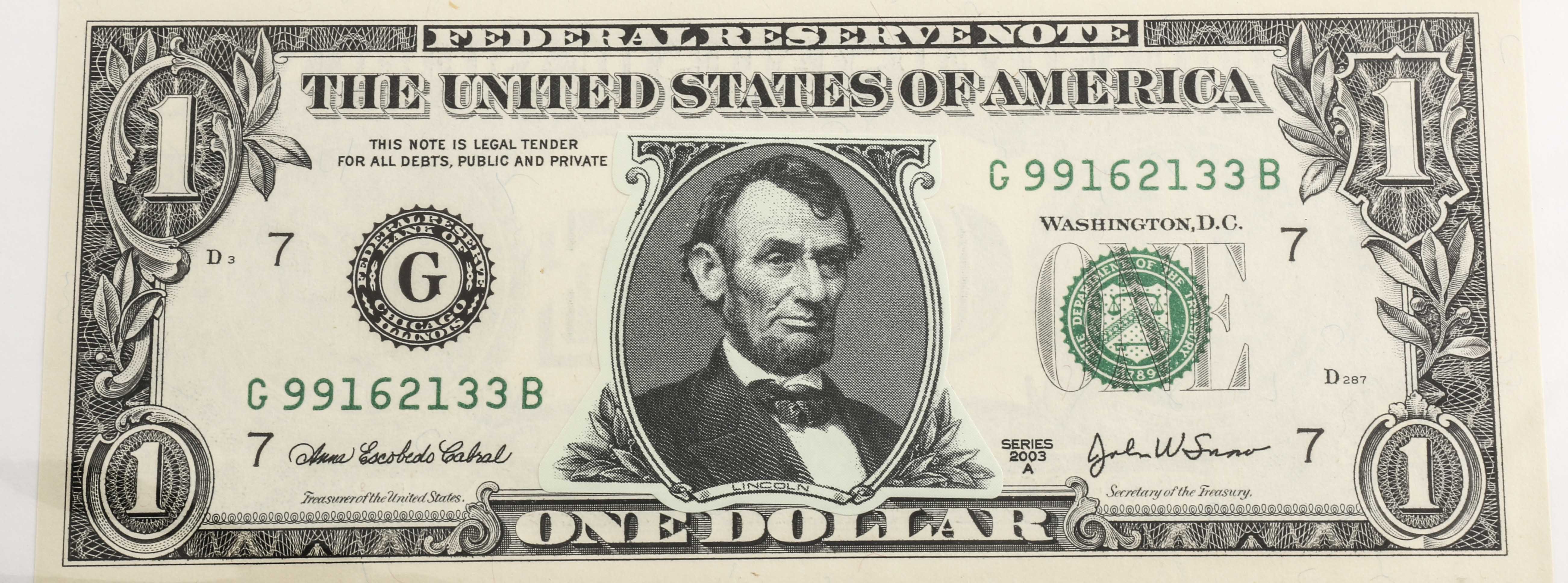 Mount Rushmore Uncut One-Dollar Bill Collection