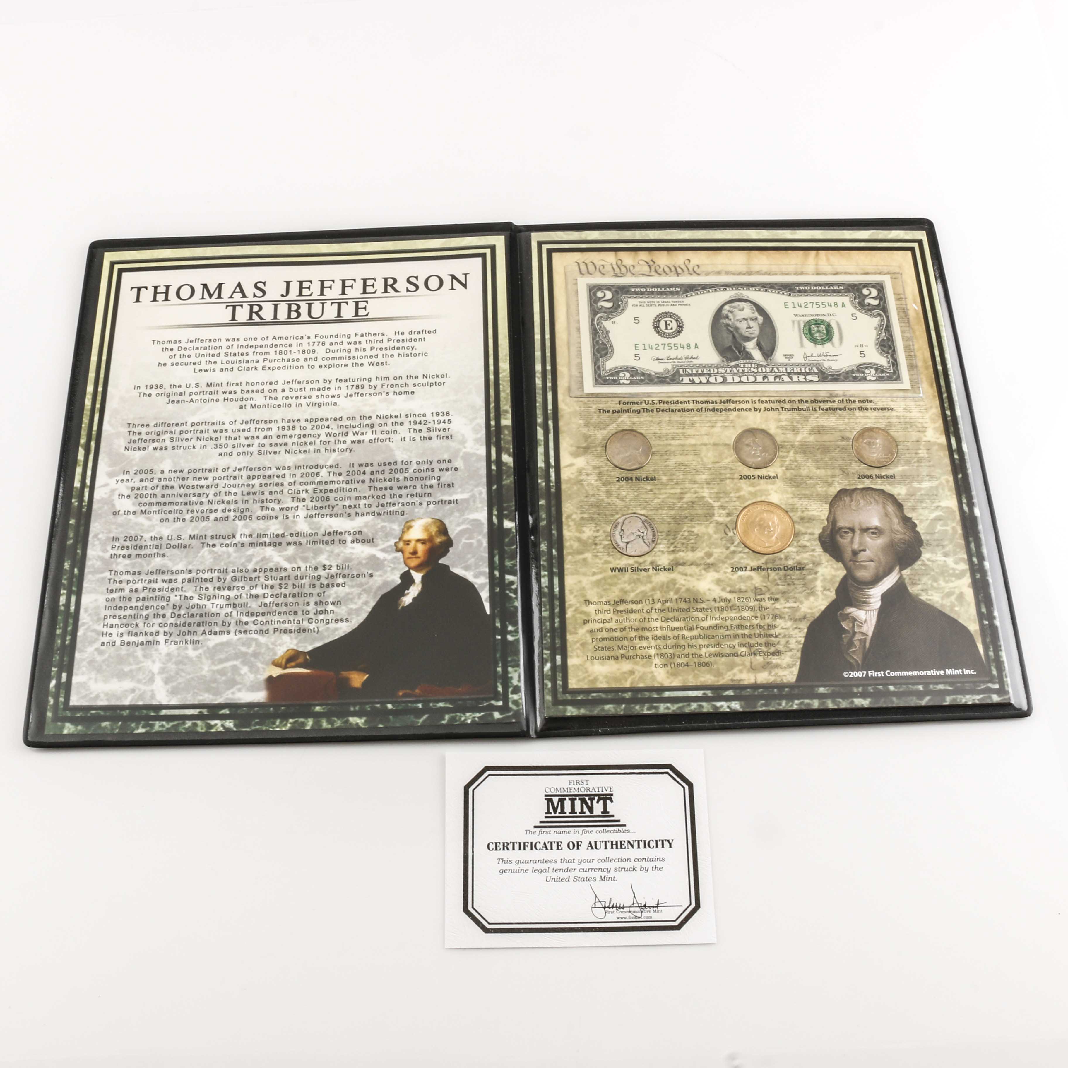 Thomas Jefferson Tribute Coin and Currency Set