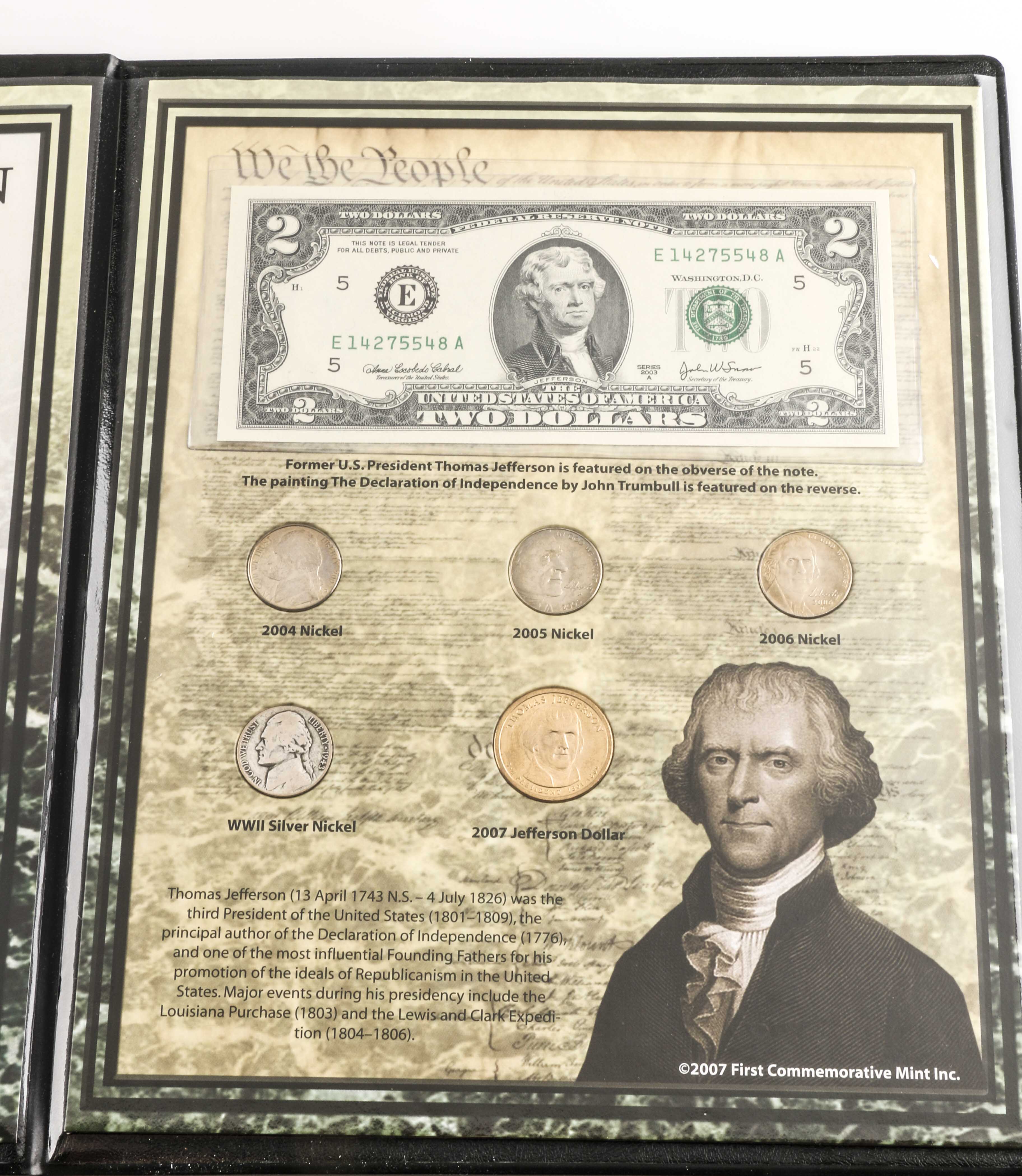 Thomas Jefferson Tribute Coin and Currency Set