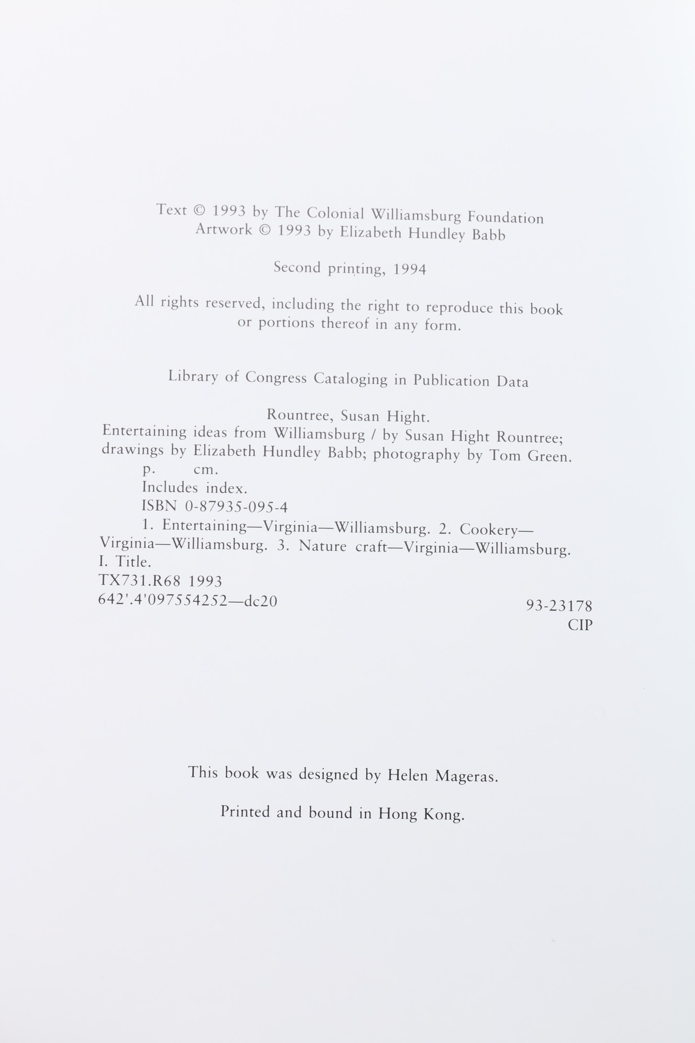 Colonial And Williamsburg Books