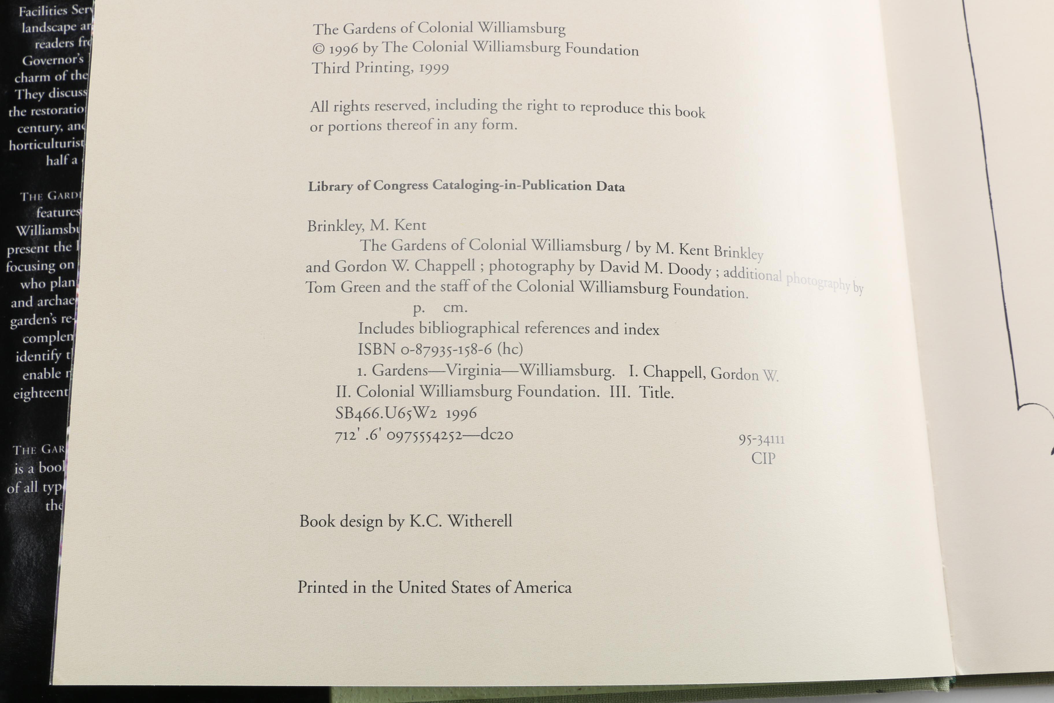 Colonial And Williamsburg Books